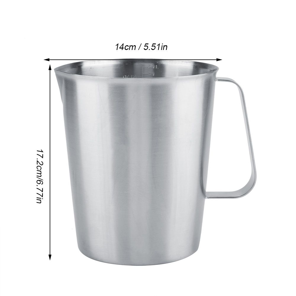 2000ml Large Stainless Steel Measuring Cup Mug Milk Frothing Pitcher Jug for view 13