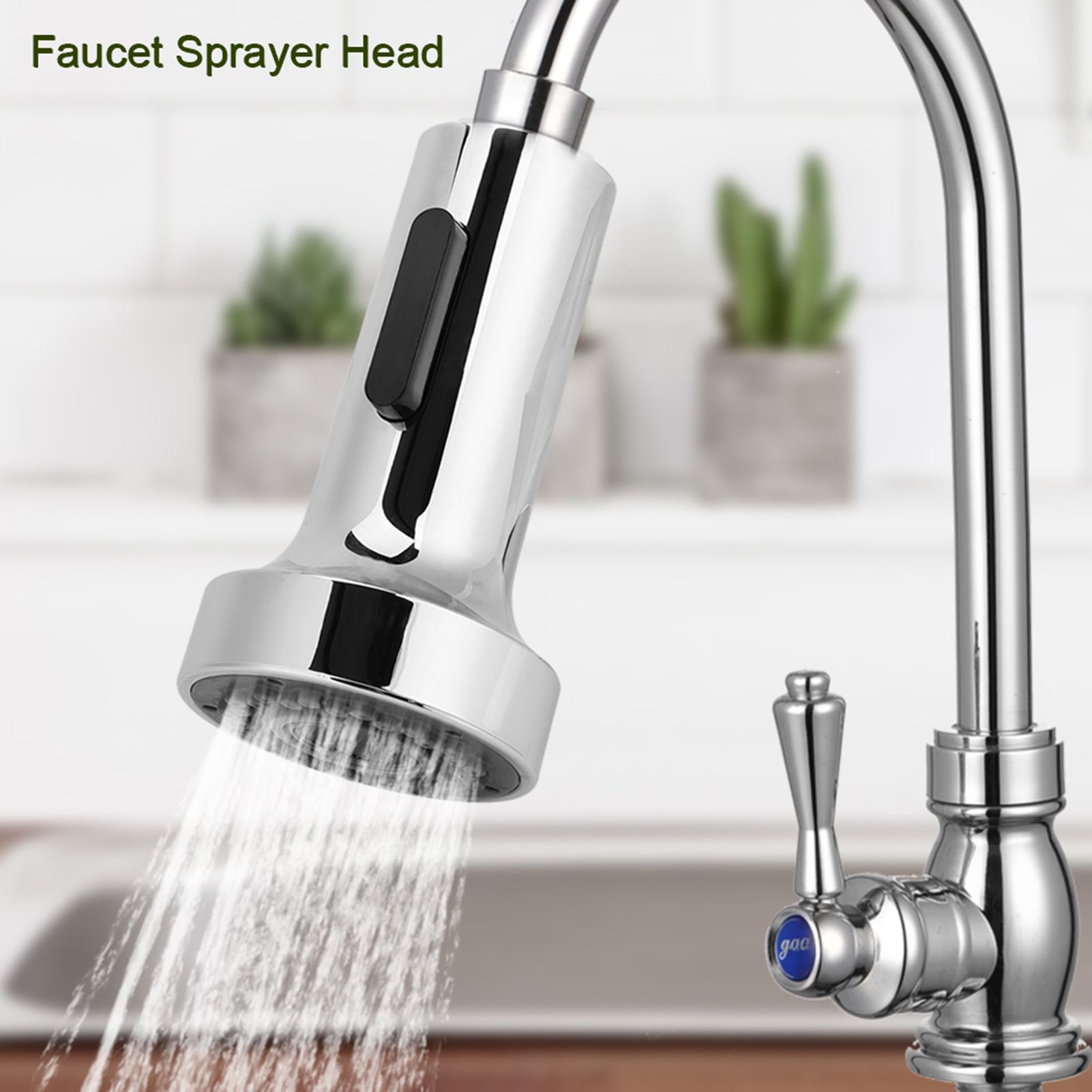 Kitchen Bathroom Pull Out Faucet Sprayer Shower Water Tap Spray Head view 2