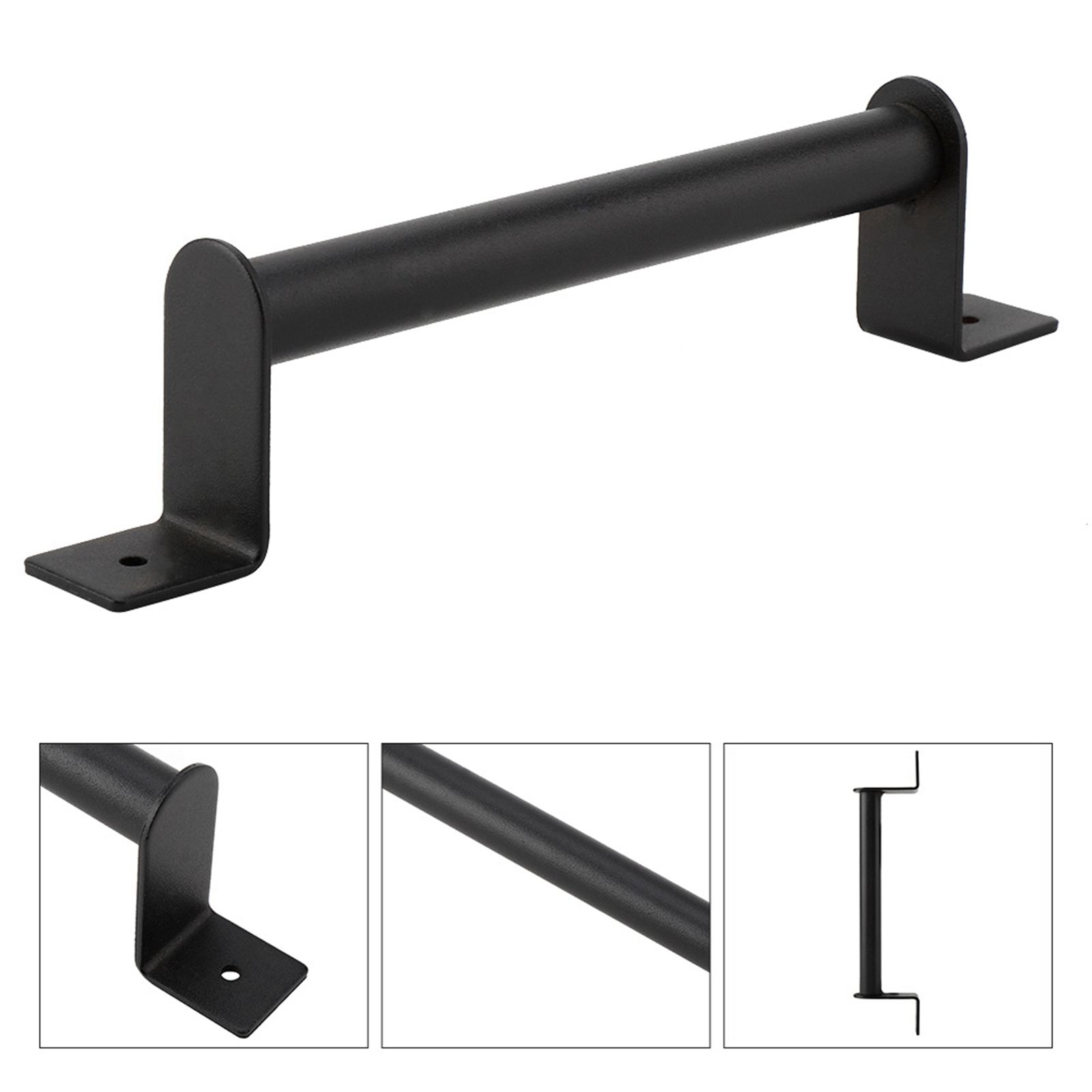 Black Heavy Duty Carbon Steel Pull Handle for Sliding Barn Door Closet Wooden view 8