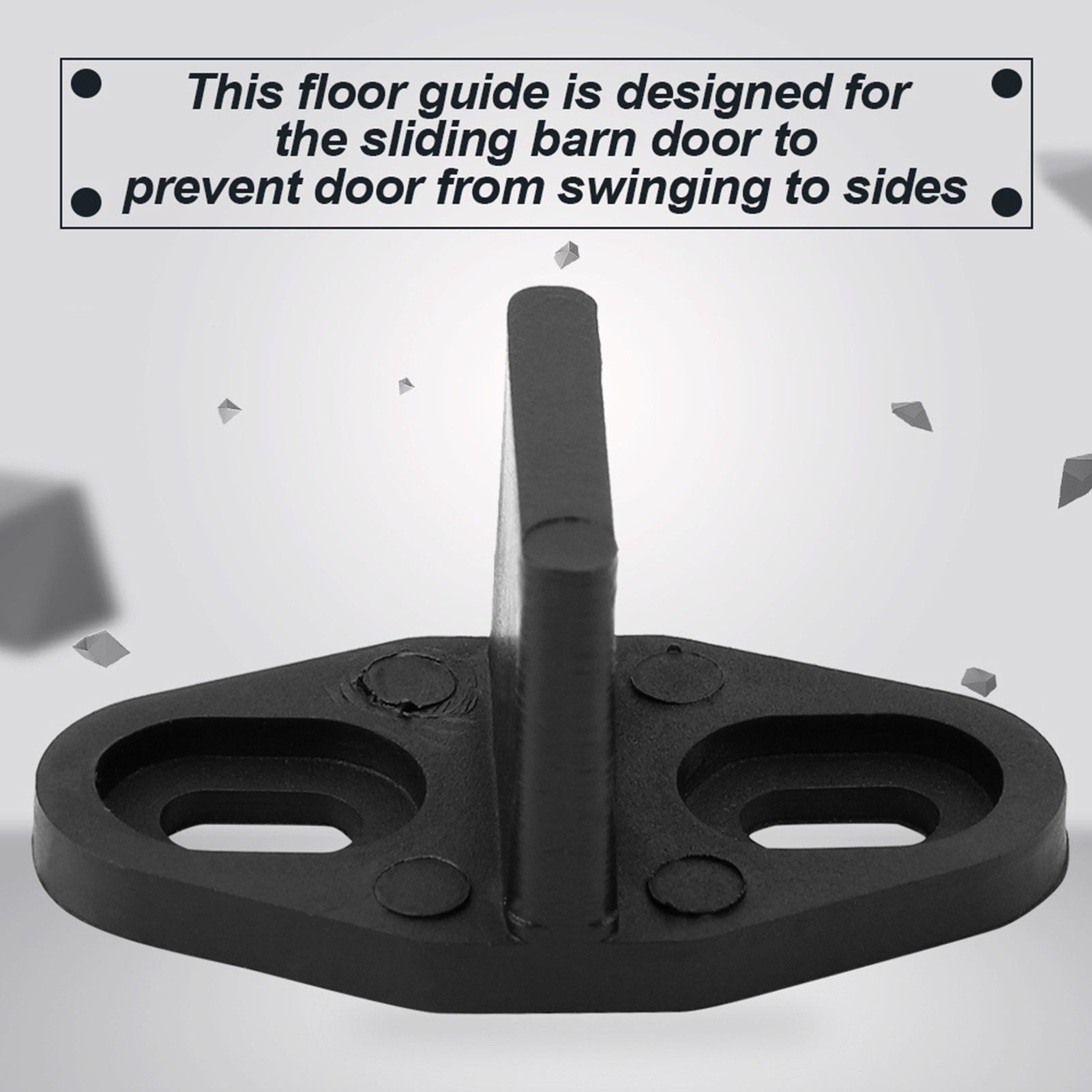 Black Coated Plastic Floor Guide for Sliding Barn Door Bottom Gate Hardware view 3