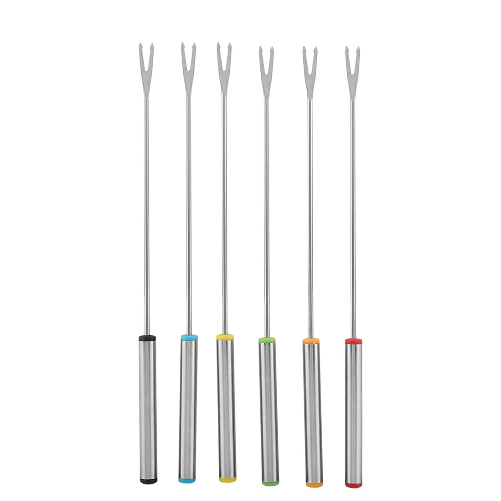 6pcs/Set Stainless Steel Chocolate Cheese Dessert Fondue Pot Forks Kitchen