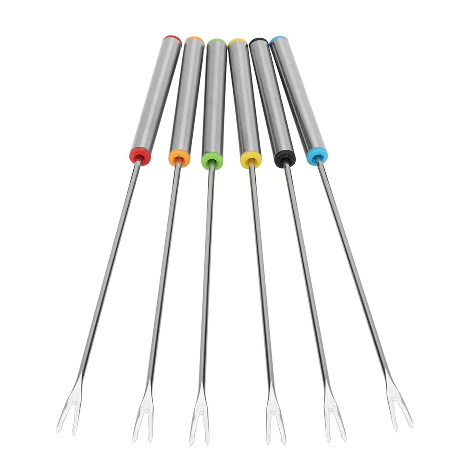 6pcs/Set Stainless Steel Chocolate Cheese Dessert Fondue Pot Forks Kitchen view 3