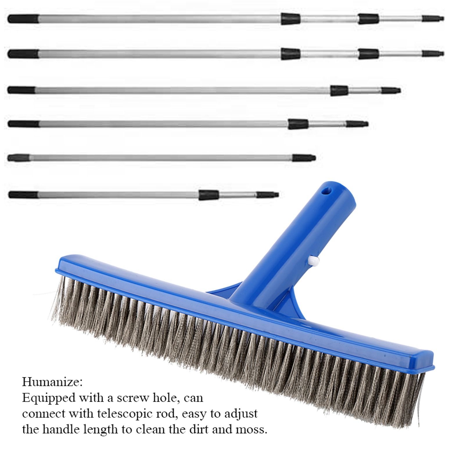10in Swimming Pool Steel Brush Bottom Walls Cleaning Supplies for Pond Spa Hot view 10