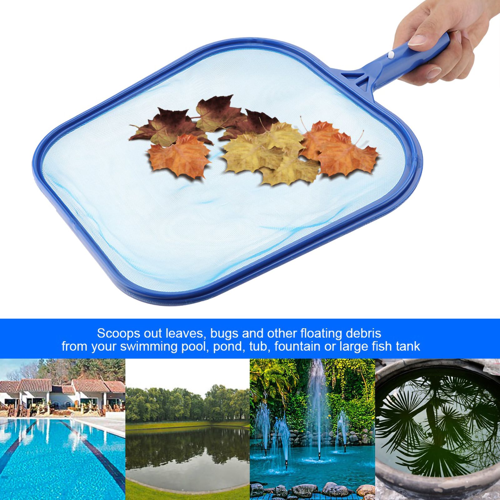 Lightweight Leaf Skimmer Mesh Net Frame Swimming Pool Pond Tub Cleaning Tool view 9