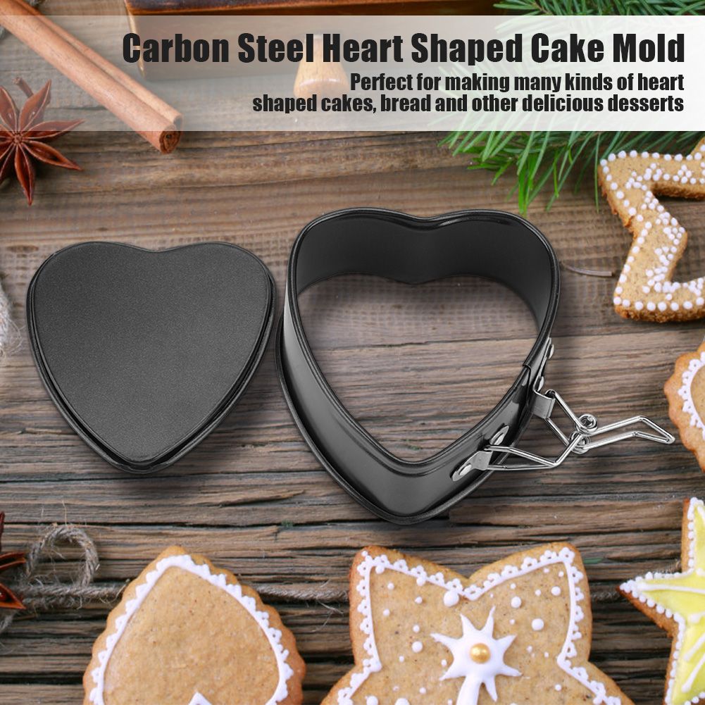 Carbon Steel Cake Mold with Removable Pan Tray Heart Shaped Baking Mould view 2
