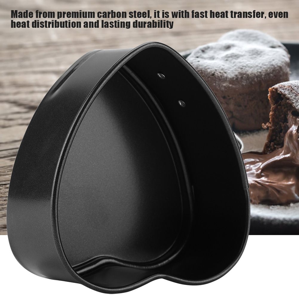 Carbon Steel Cake Mold with Removable Pan Tray Heart Shaped Baking Mould view 3