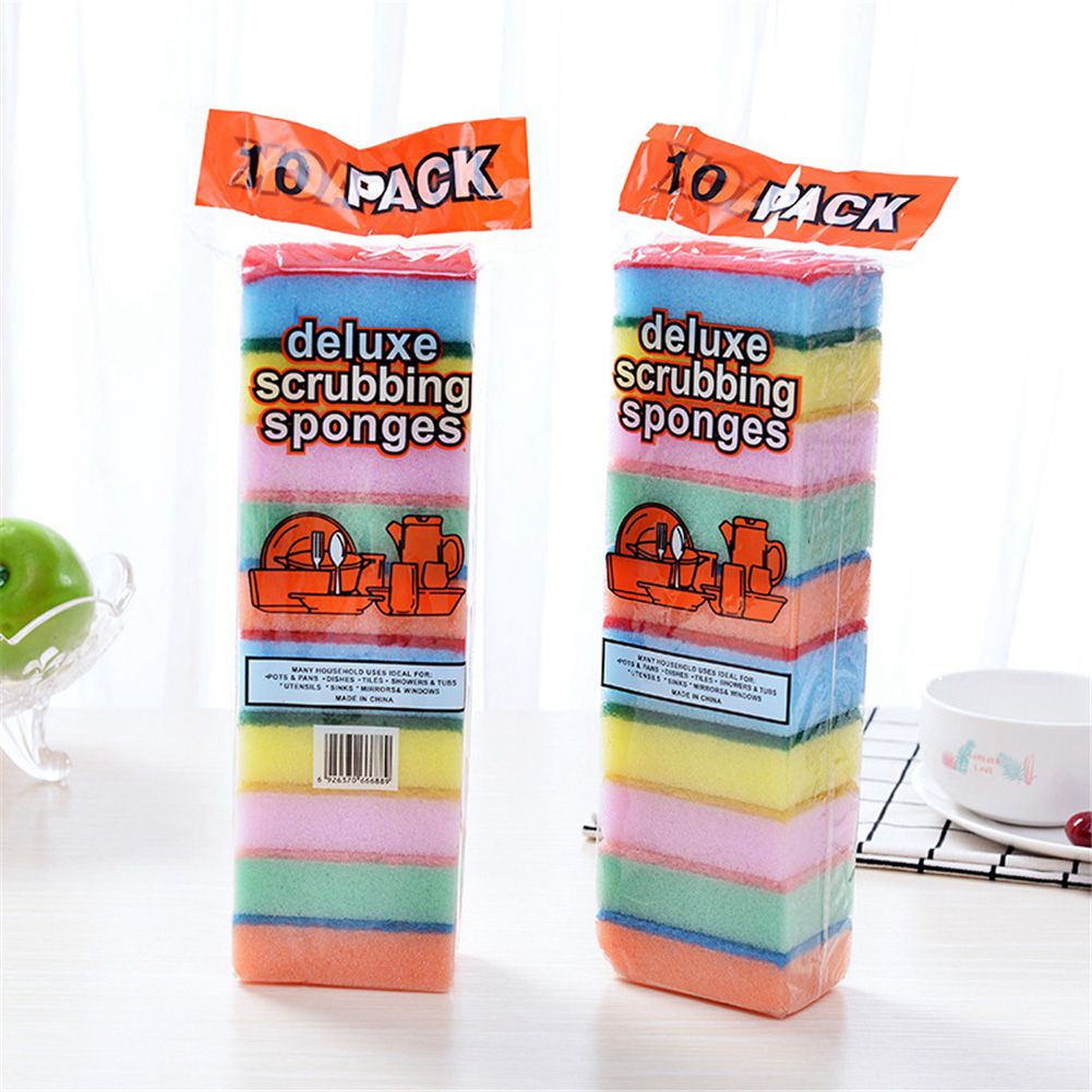 10pcs/ Set Durable Cleaning Sponge Kitchen Tool for Dishes Bowl Pot Pan view 7