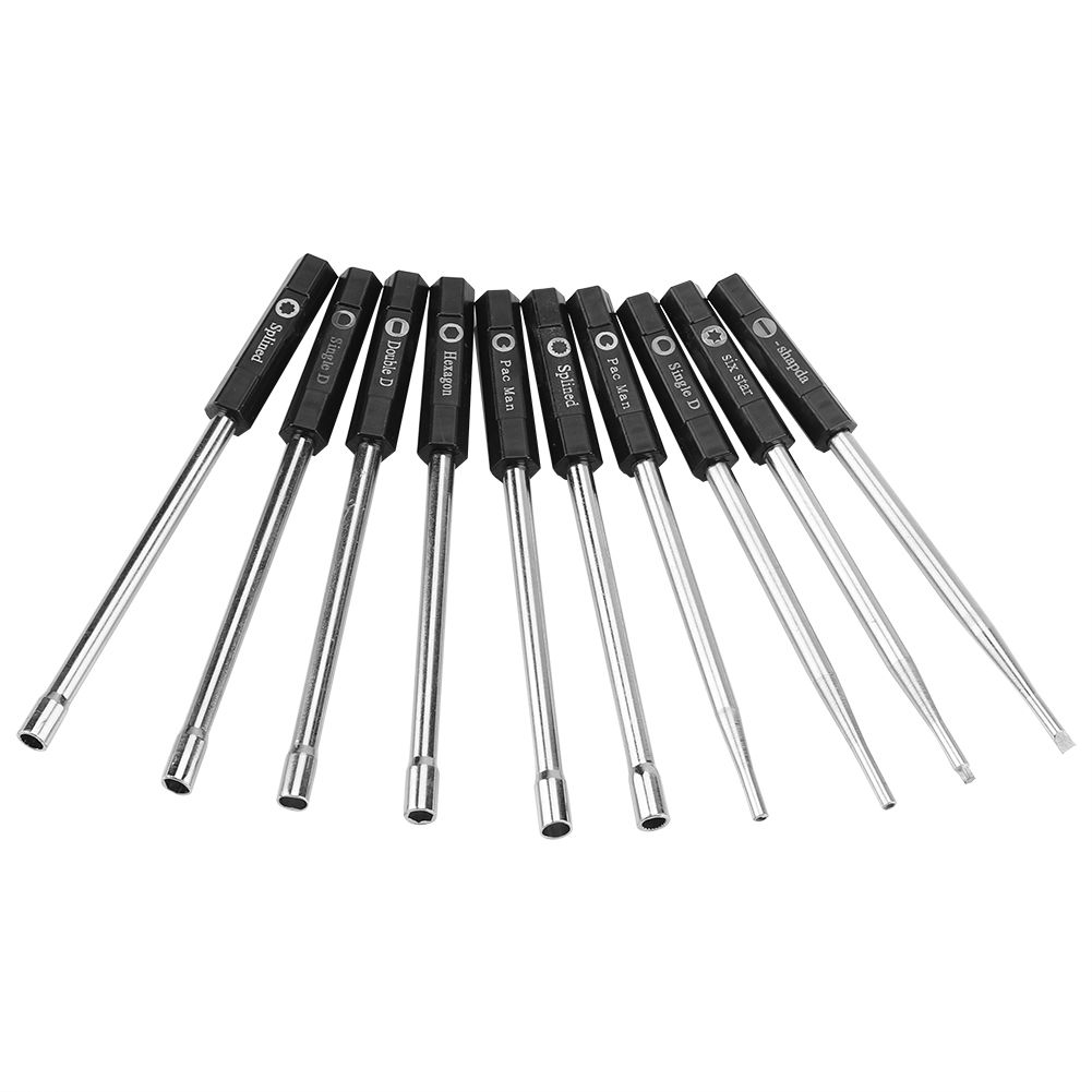 10 PCS Carburetor Adjustment Set Screwdriver Card Tool Splined Pacman Double D view 2