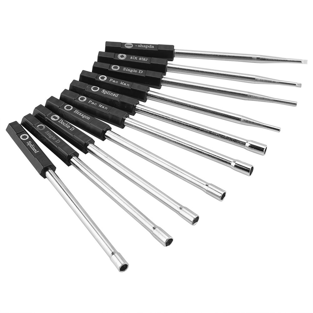 10 PCS Carburetor Adjustment Set Screwdriver Card Tool Splined Pacman Double D view 3