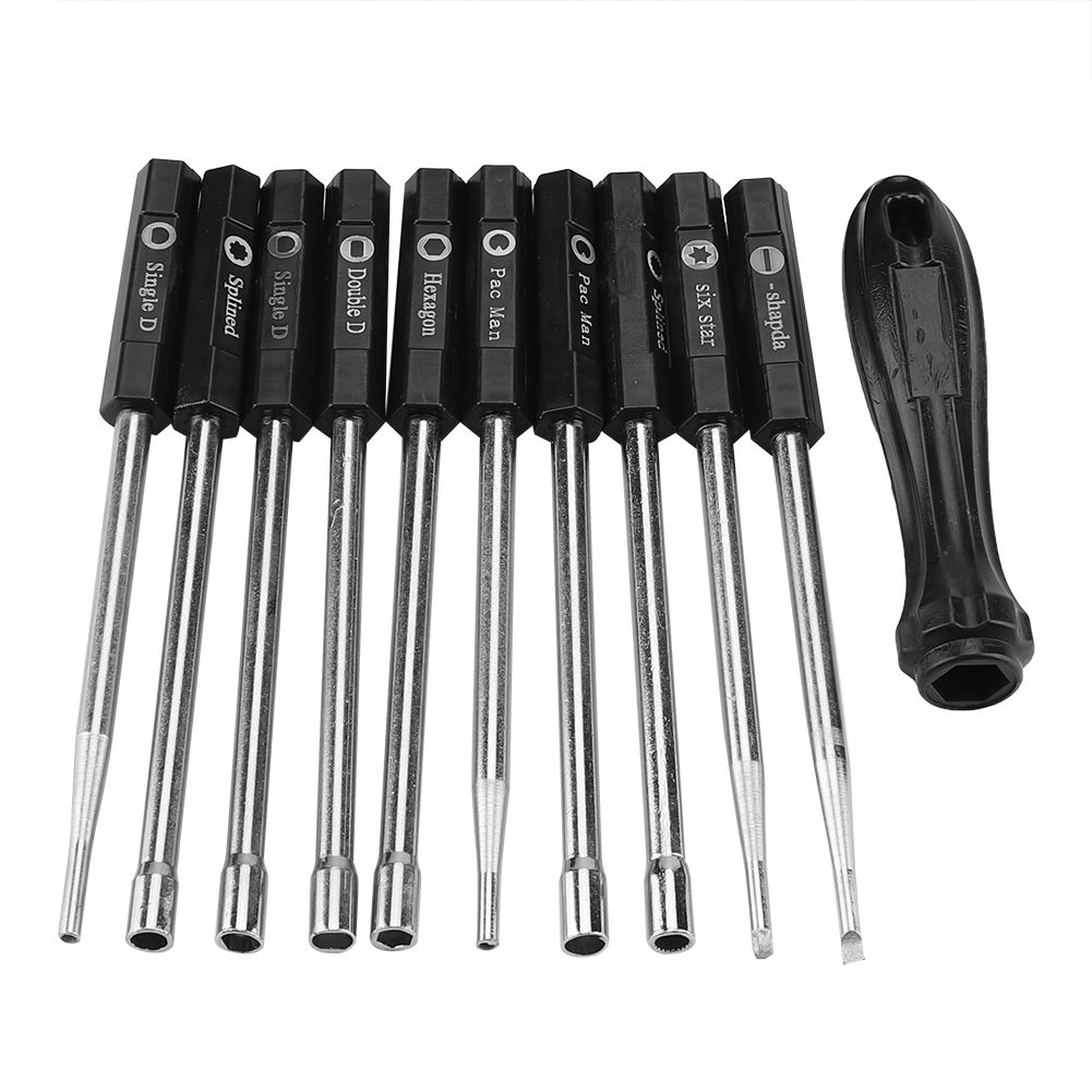 10 PCS Carburetor Adjustment Set Screwdriver Card Tool Splined Pacman Double D view 4