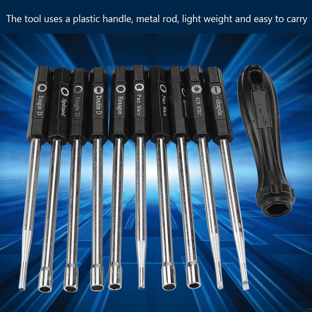 10 PCS Carburetor Adjustment Set Screwdriver Card Tool Splined Pacman Double D view 8