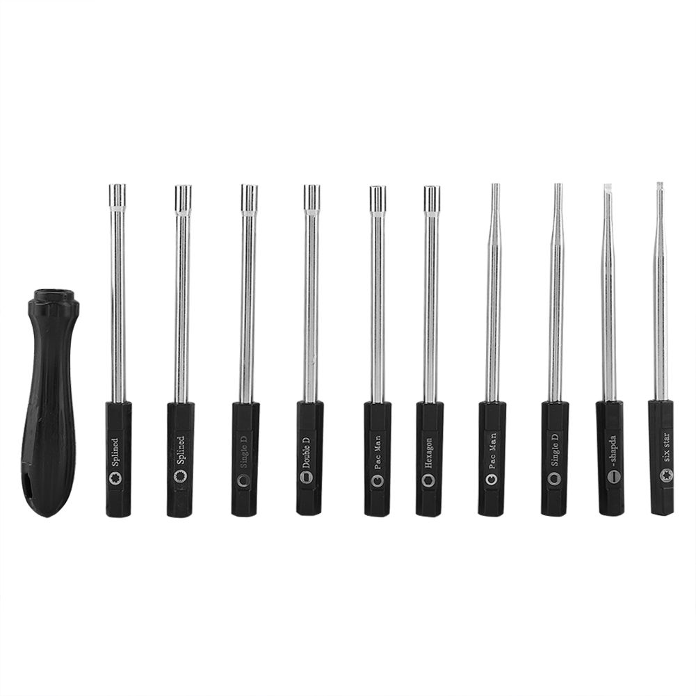 10 PCS Carburetor Adjustment Set Screwdriver Card Tool Splined Pacman Double D view 10