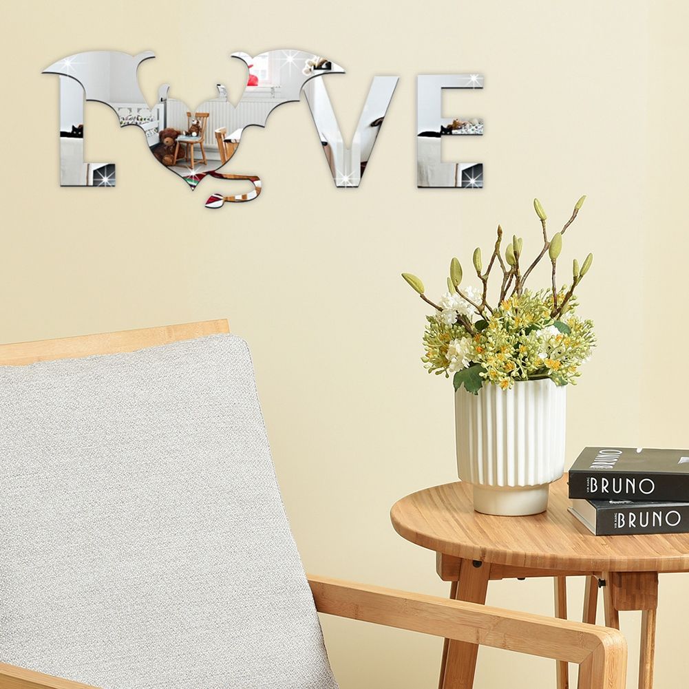 Love and Bat Pattern Wall Sticker for Living Room Backdrop Wall Bedroom view 4