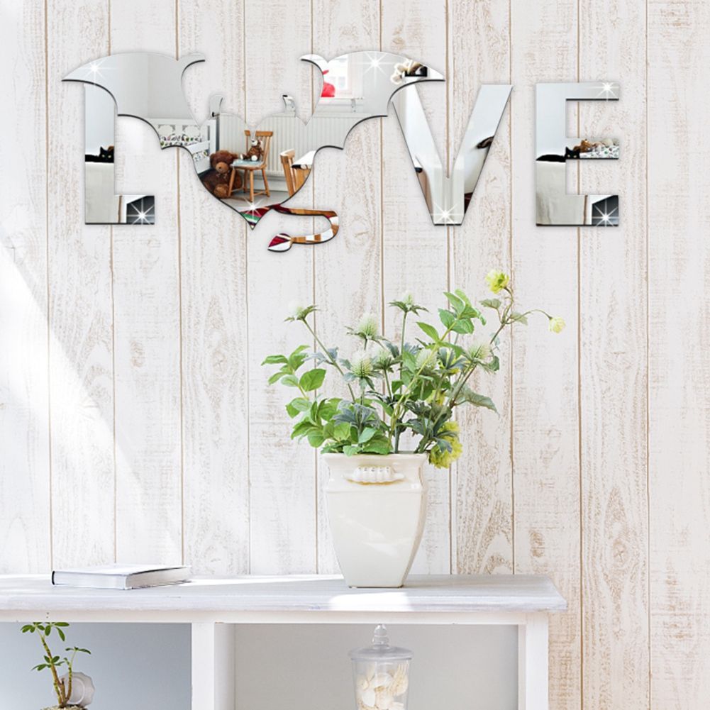 Love and Bat Pattern Wall Sticker for Living Room Backdrop Wall Bedroom view 5