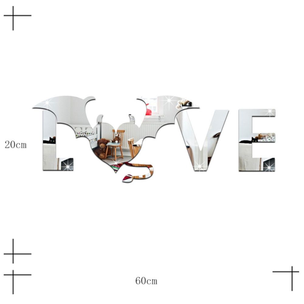 Love and Bat Pattern Wall Sticker for Living Room Backdrop Wall Bedroom view 7