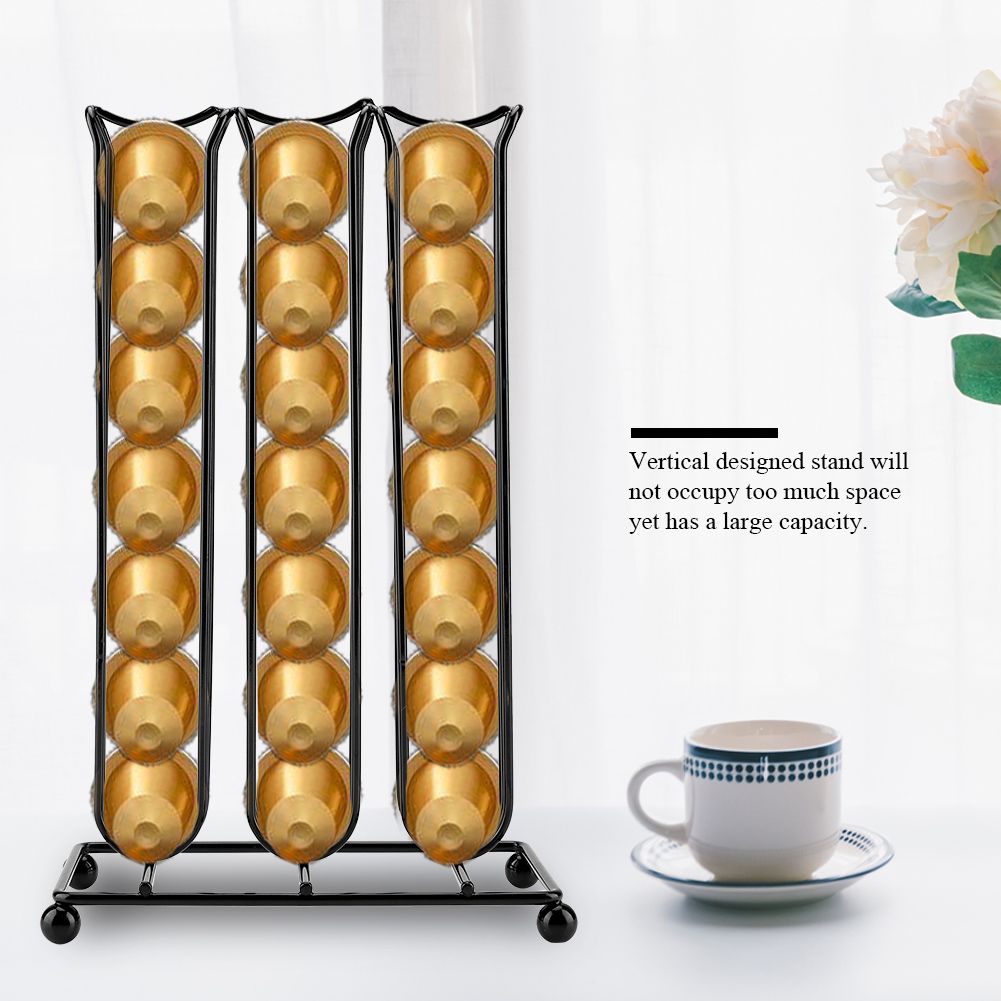 Black Color Chrome Plating Iron Coffee Capsule Storage Rack for Holding 42 view 8
