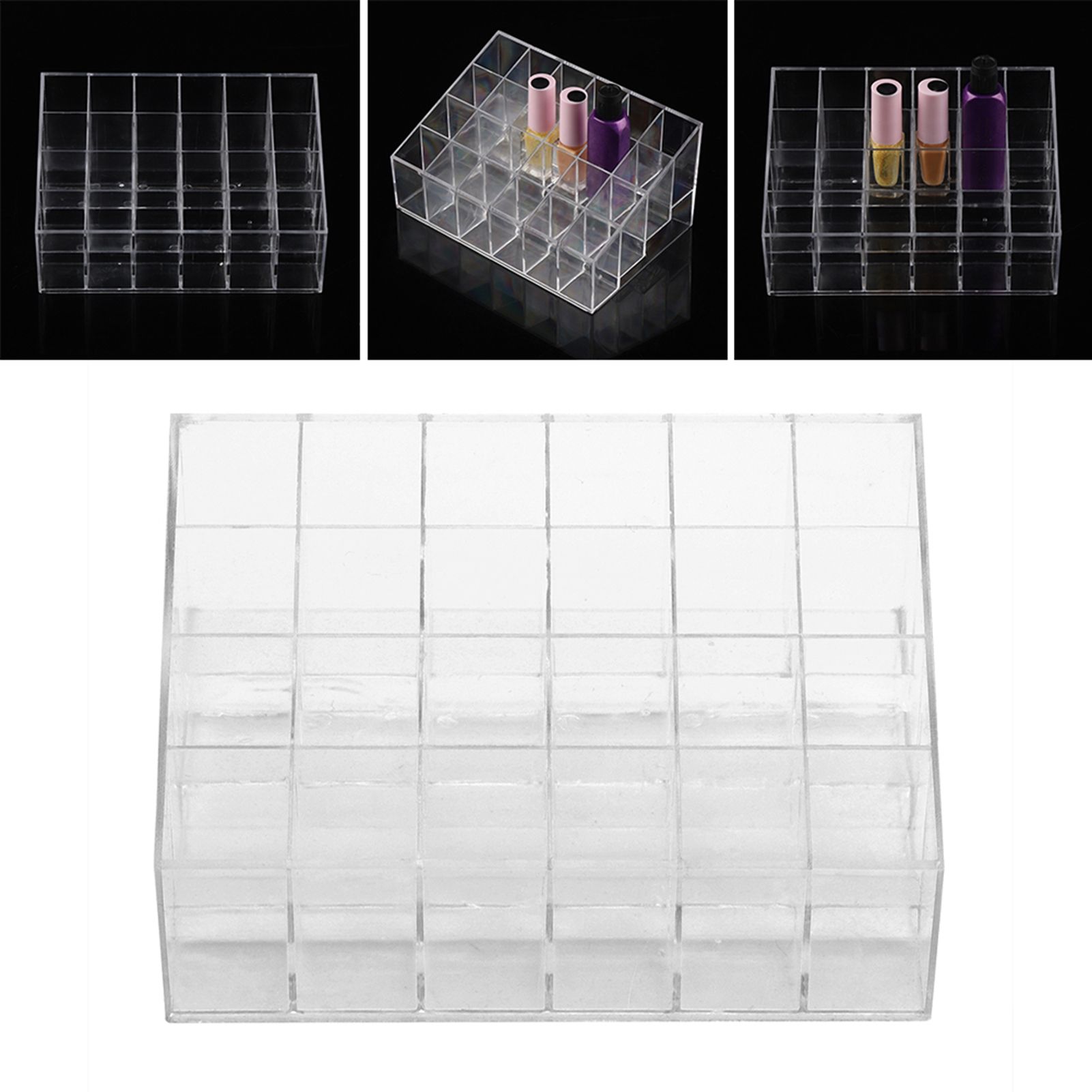 Transparent 24 Grids Lipstick Holder Organizer Display Stand Nail Polish view 8