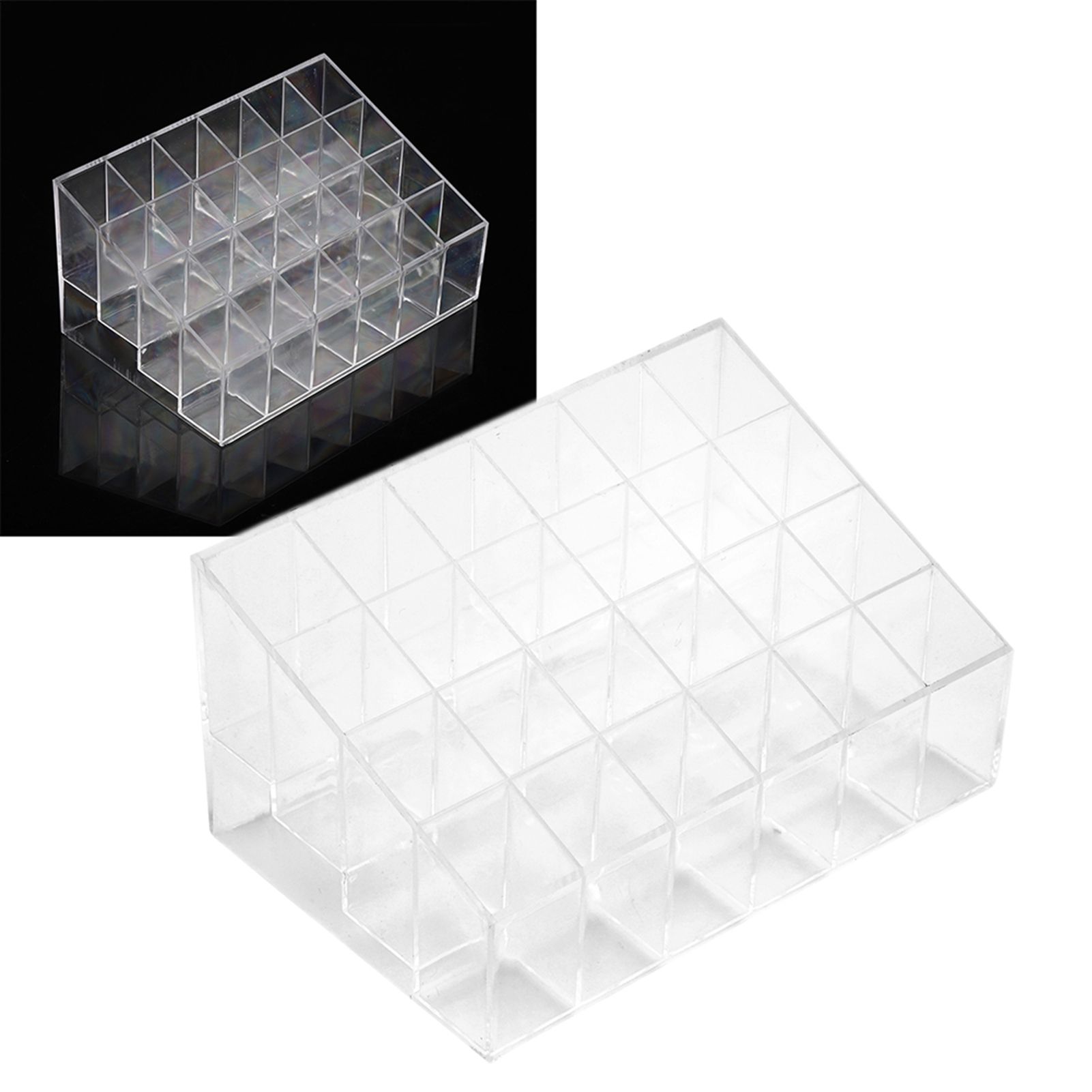 Transparent 24 Grids Lipstick Holder Organizer Display Stand Nail Polish view 9