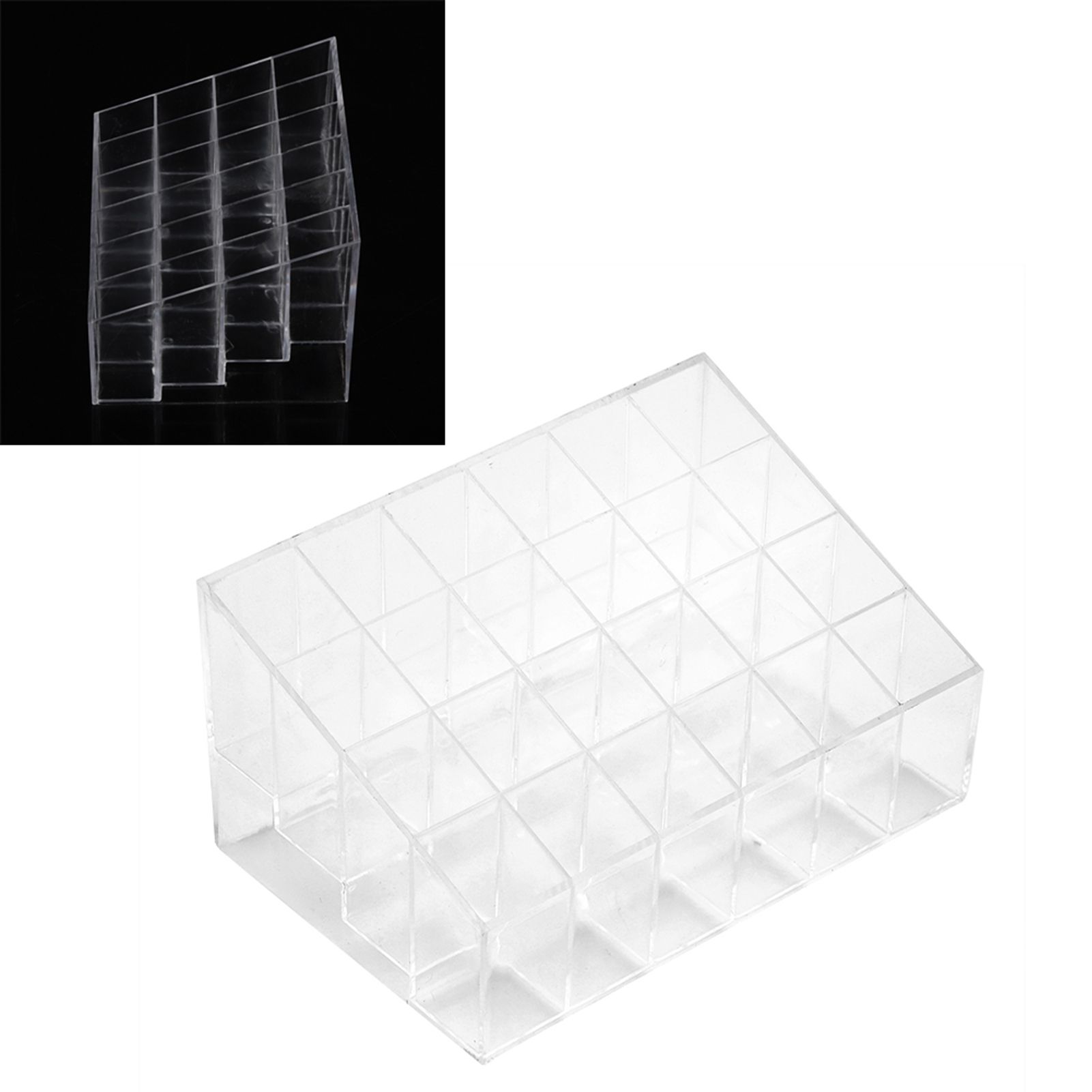 Transparent 24 Grids Lipstick Holder Organizer Display Stand Nail Polish view 11
