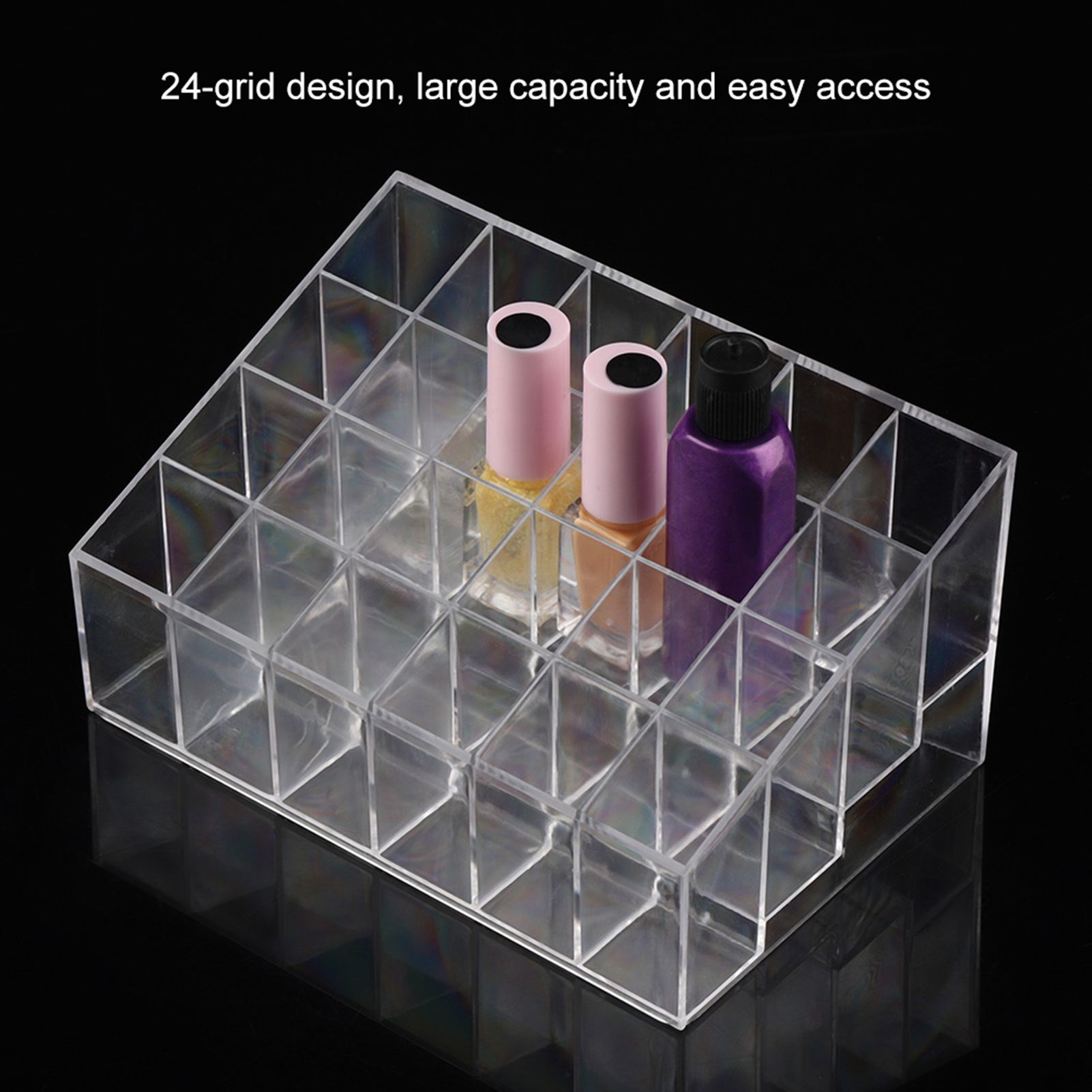 Transparent 24 Grids Lipstick Holder Organizer Display Stand Nail Polish view 15
