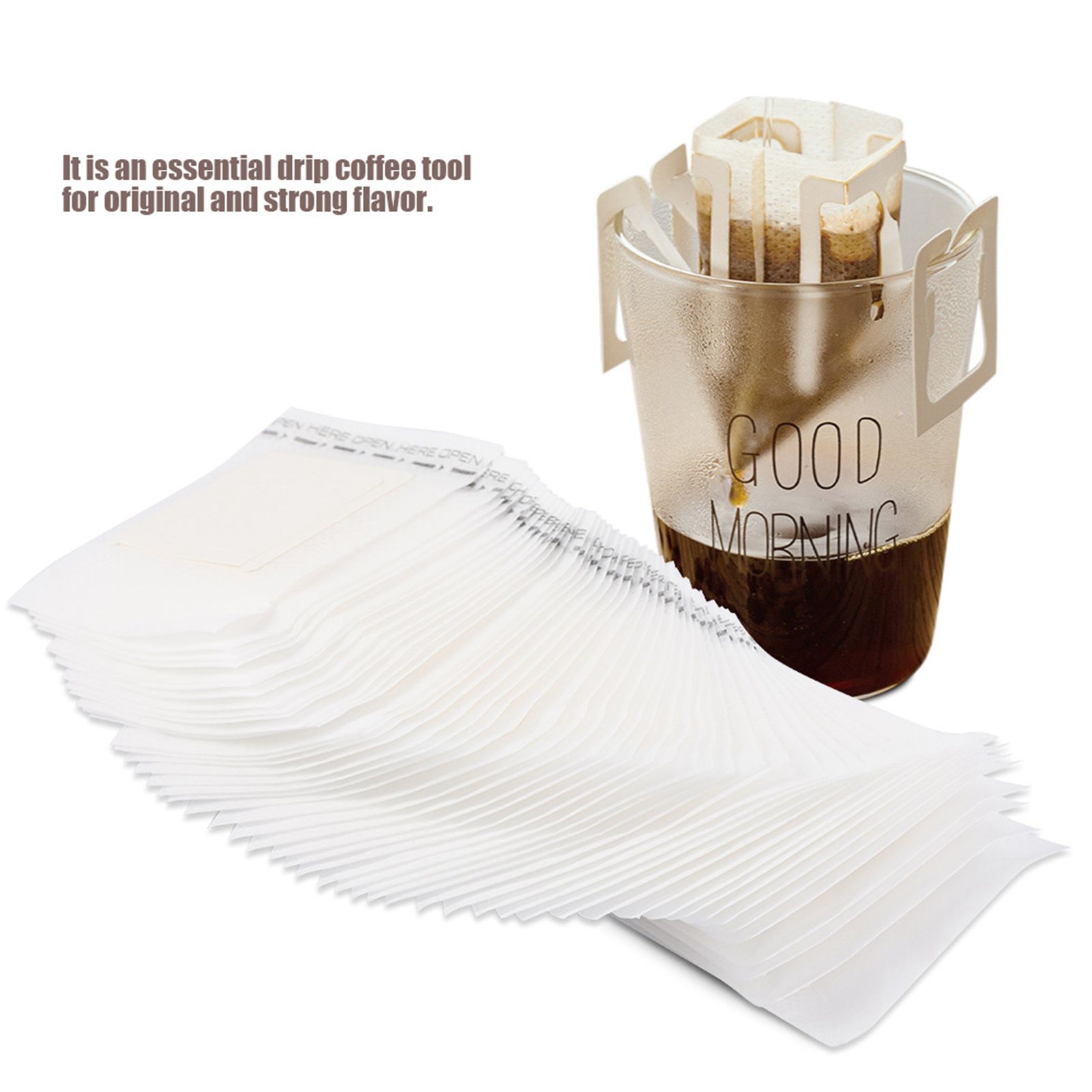 50pcs Set Drip Bags Hanging Cup Disposable Filter NOn woven Coffee Tea Making Tool view 5