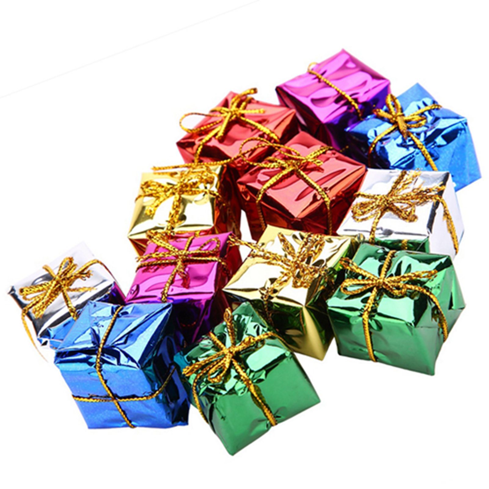 12PCS Gift Box Pendant Hanging Ornament for Christmas Tree Xmas Parties Decor view 3