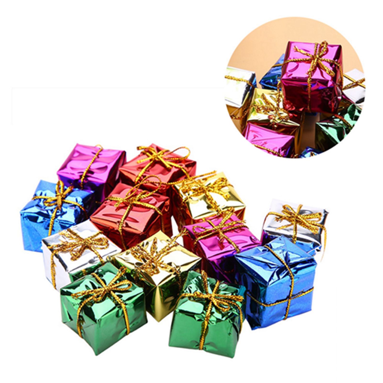 12PCS Gift Box Pendant Hanging Ornament for Christmas Tree Xmas Parties Decor view 7