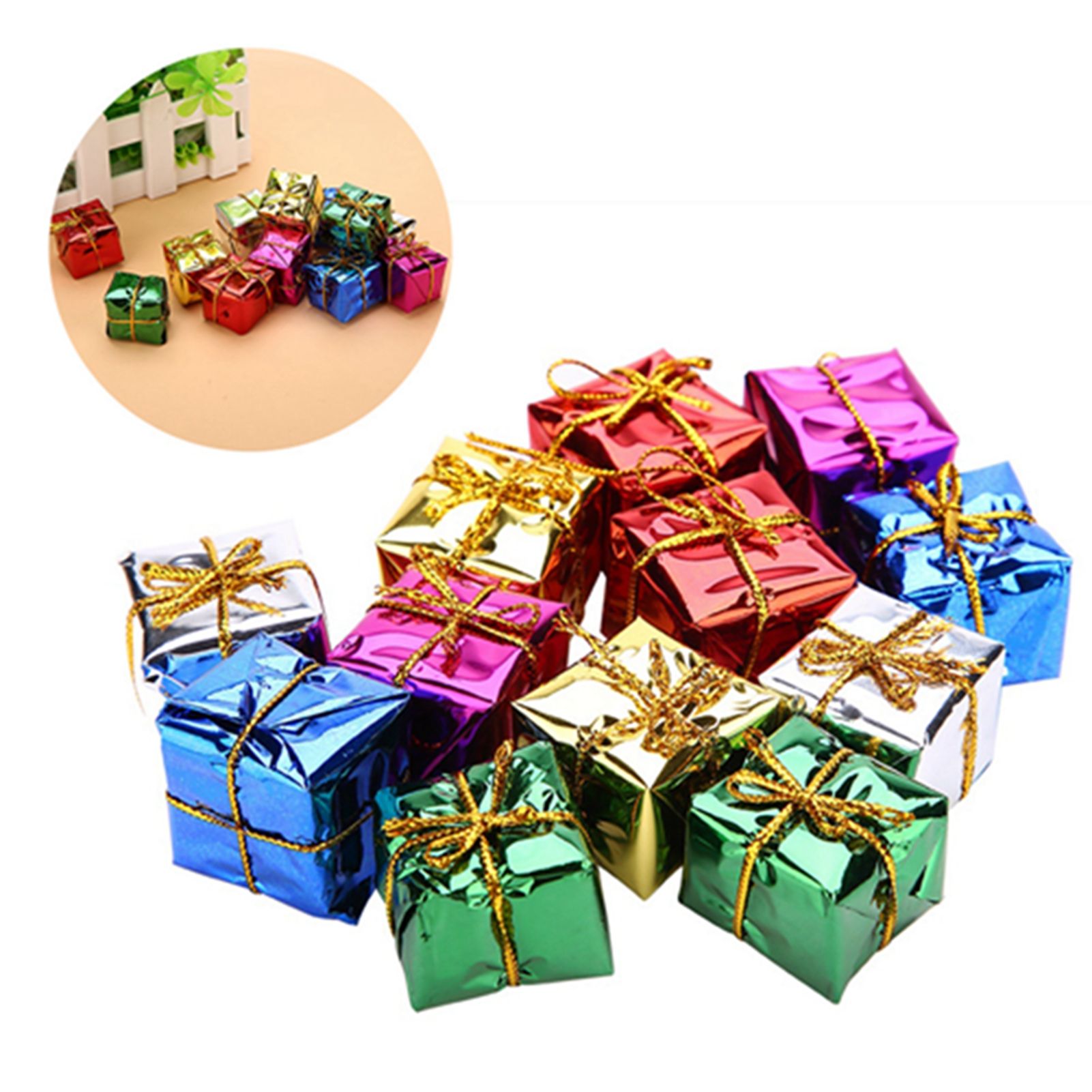 12PCS Gift Box Pendant Hanging Ornament for Christmas Tree Xmas Parties Decor view 8
