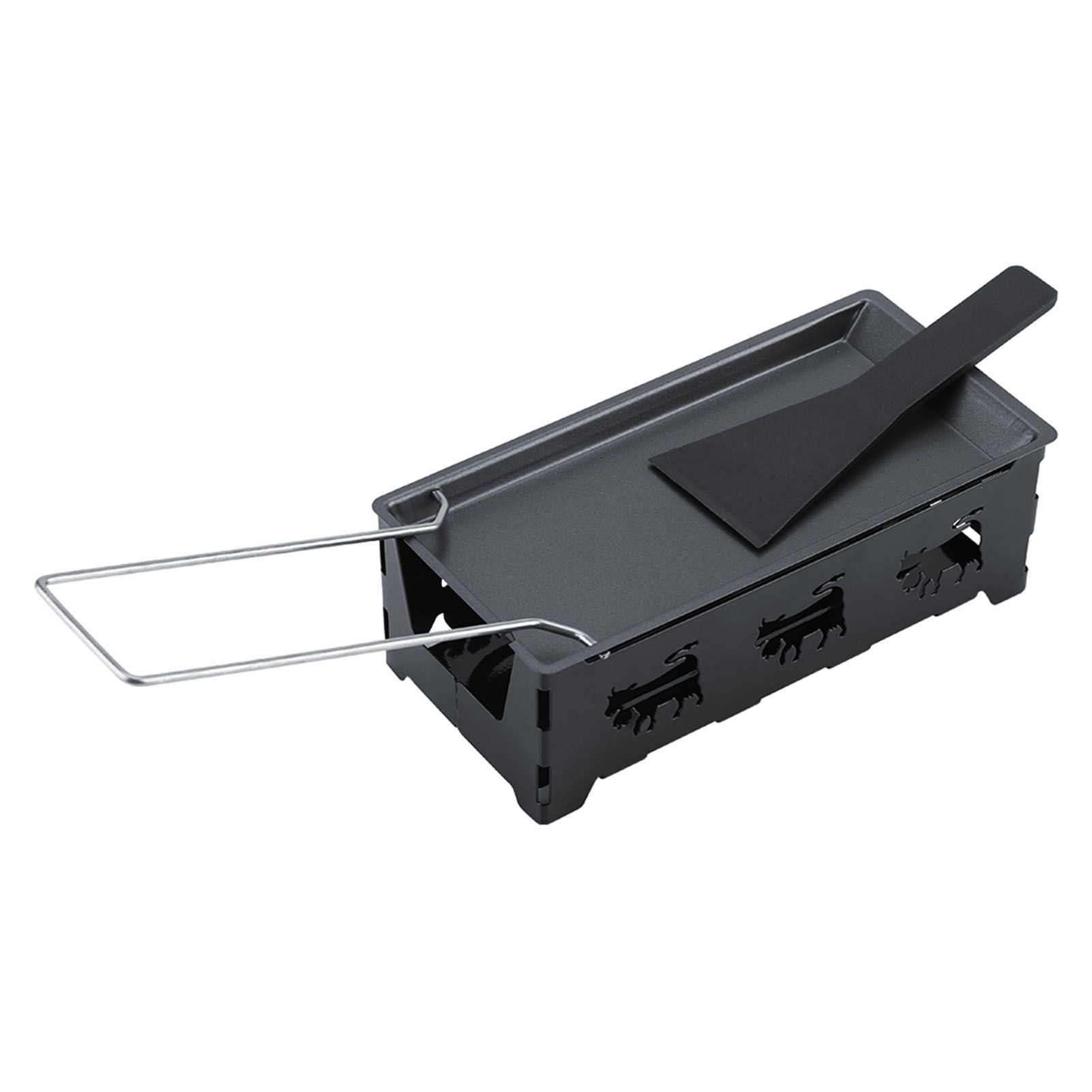 Portable NOn Stick Cheese Raclette Rotaster Baking Tray Stove Set Home Kitchen view 2
