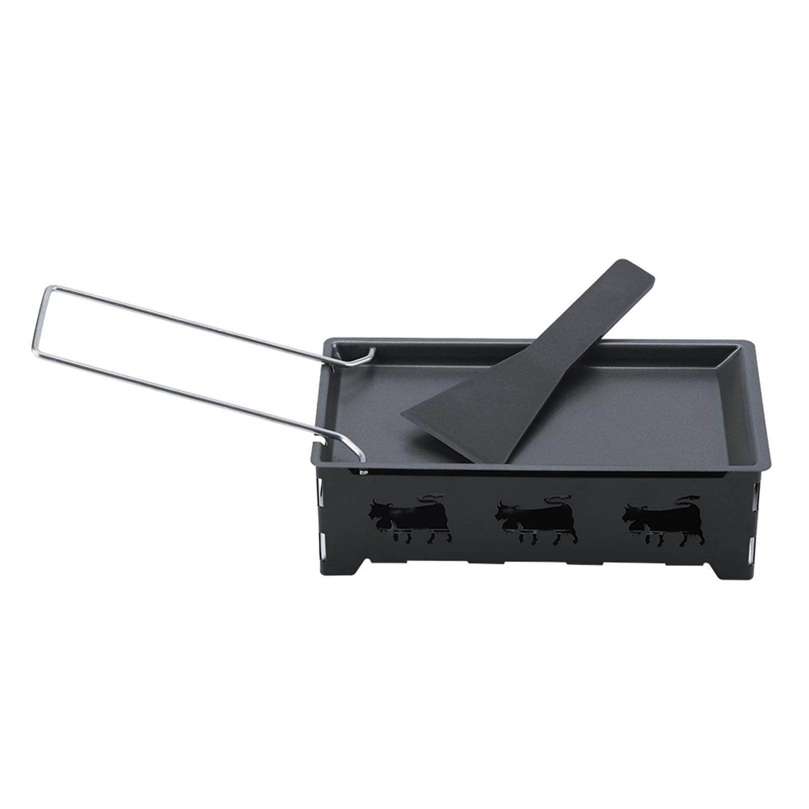 Portable NOn Stick Cheese Raclette Rotaster Baking Tray Stove Set Home Kitchen view 7