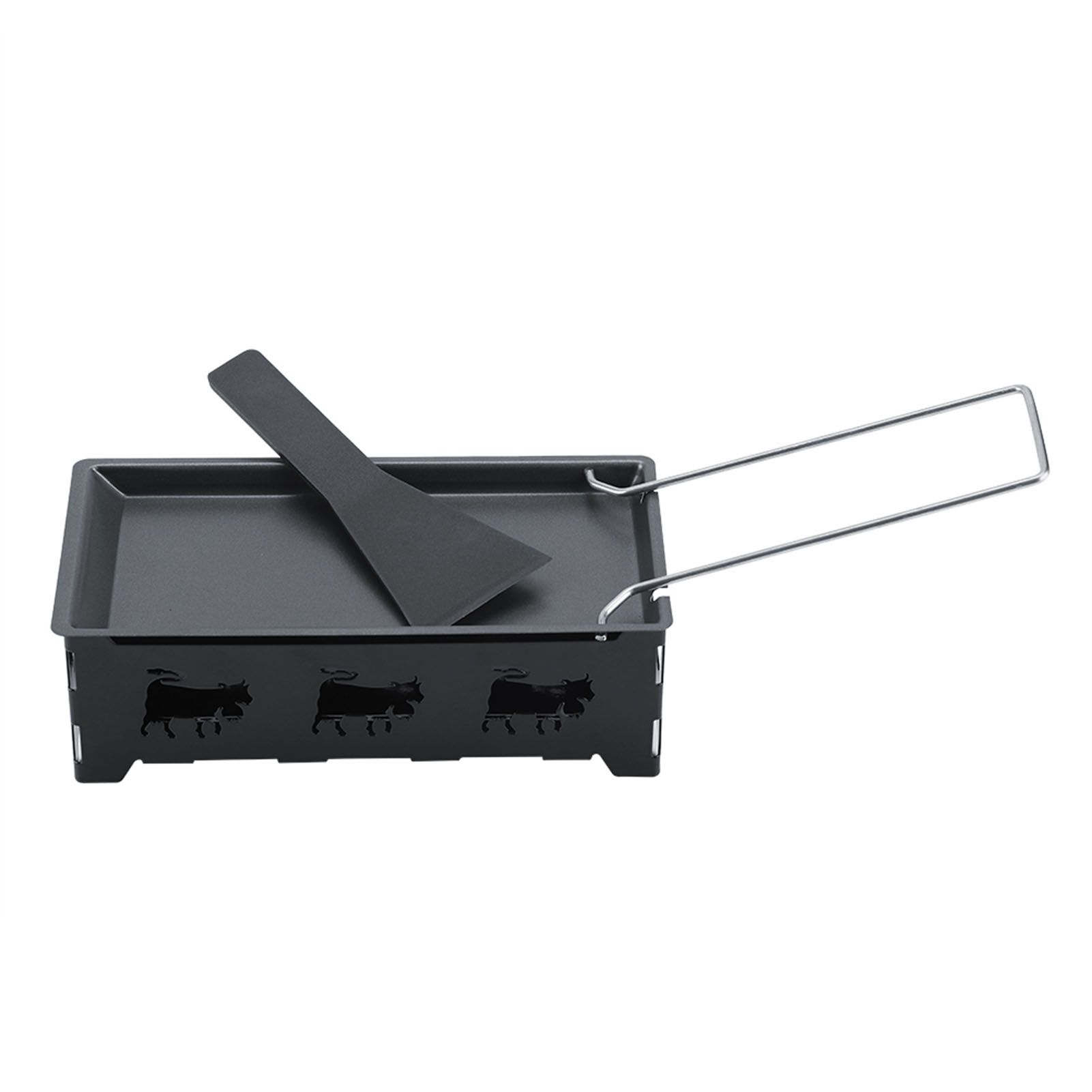 Portable NOn Stick Cheese Raclette Rotaster Baking Tray Stove Set Home Kitchen view 10