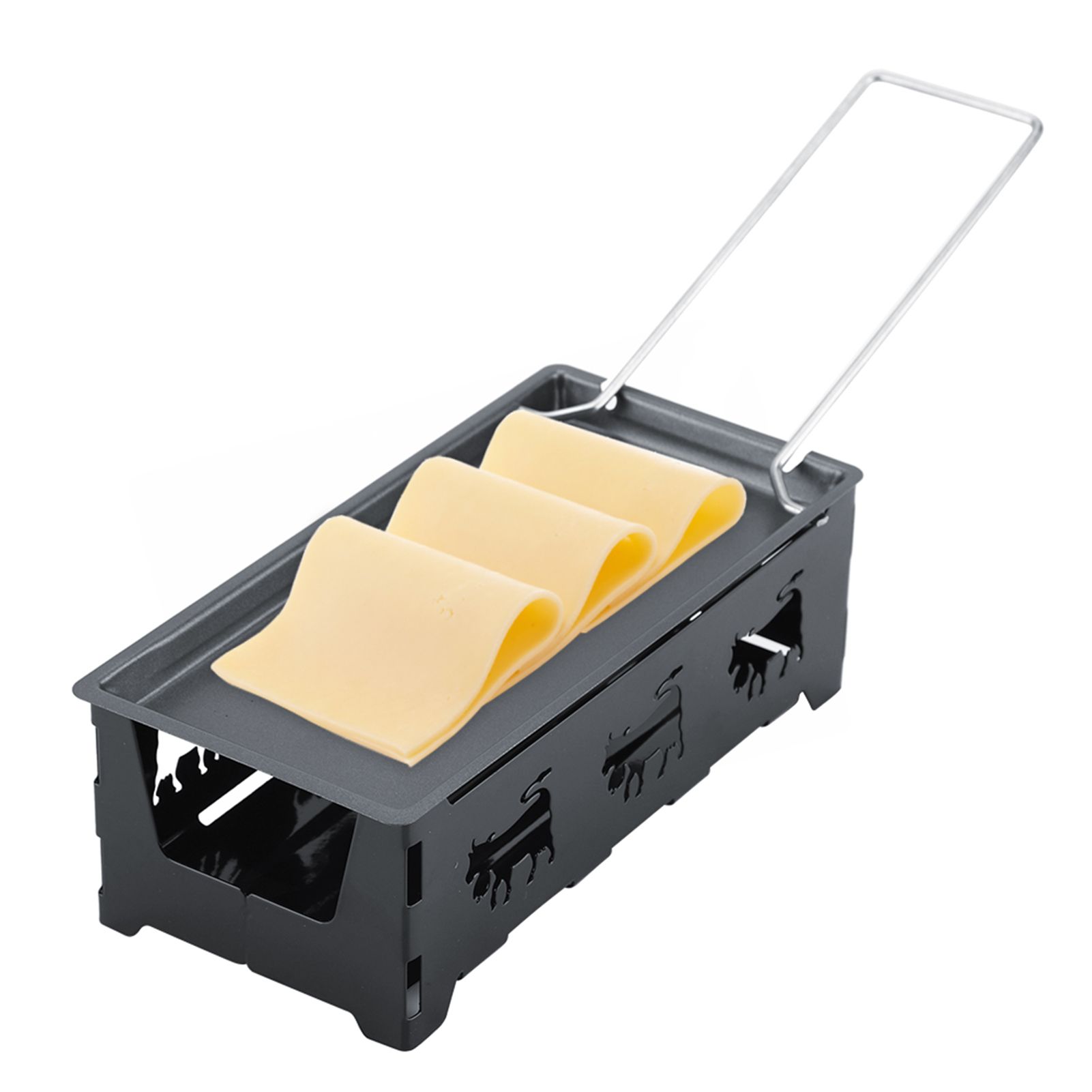 Portable NOn Stick Cheese Raclette Rotaster Baking Tray Stove Set Home Kitchen view 11
