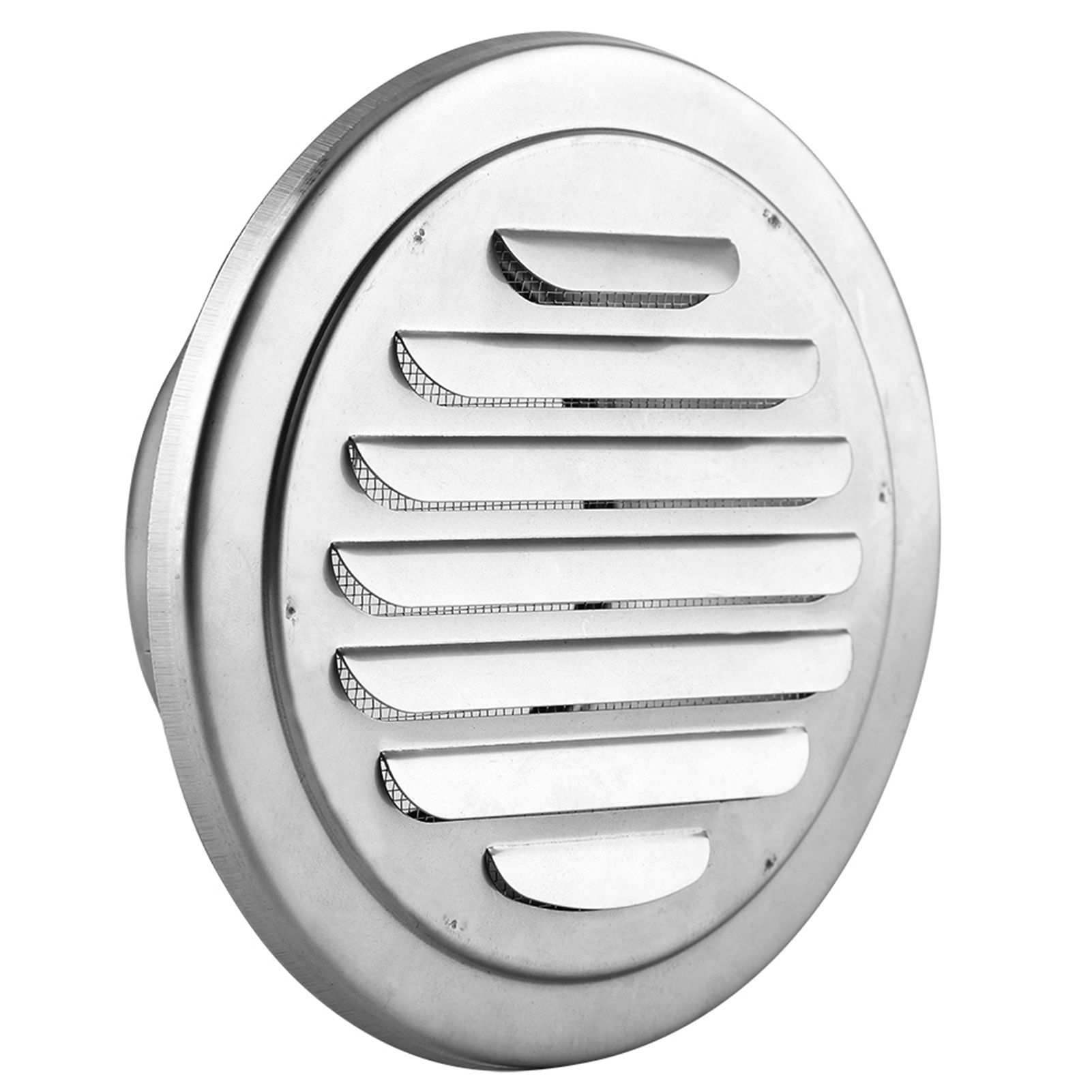 Stainless Steel Wall Air Vent Round Flat Grille Ducting Ventilation Cover view 4