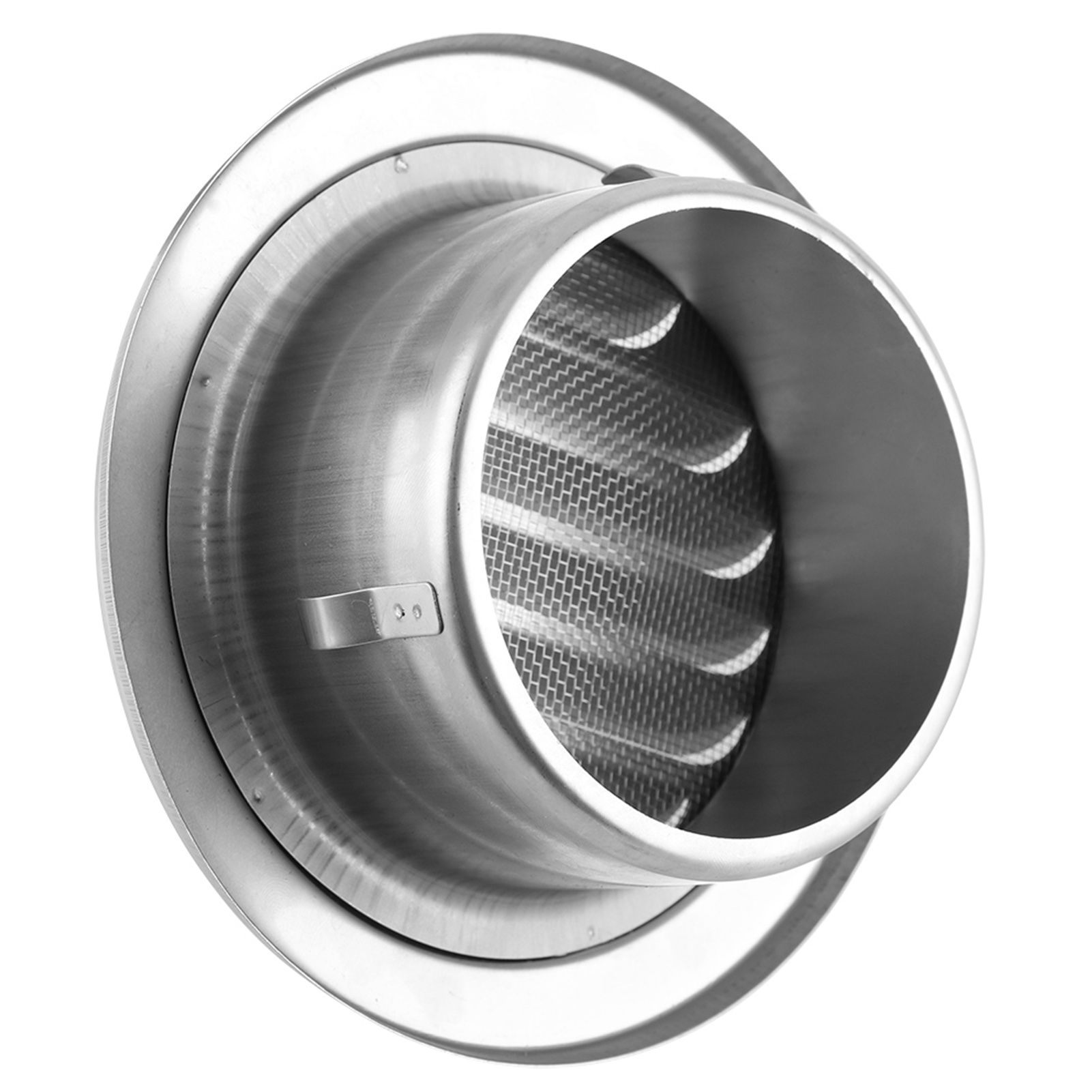 Stainless Steel Wall Air Vent Round Flat Grille Ducting Ventilation Cover view 5