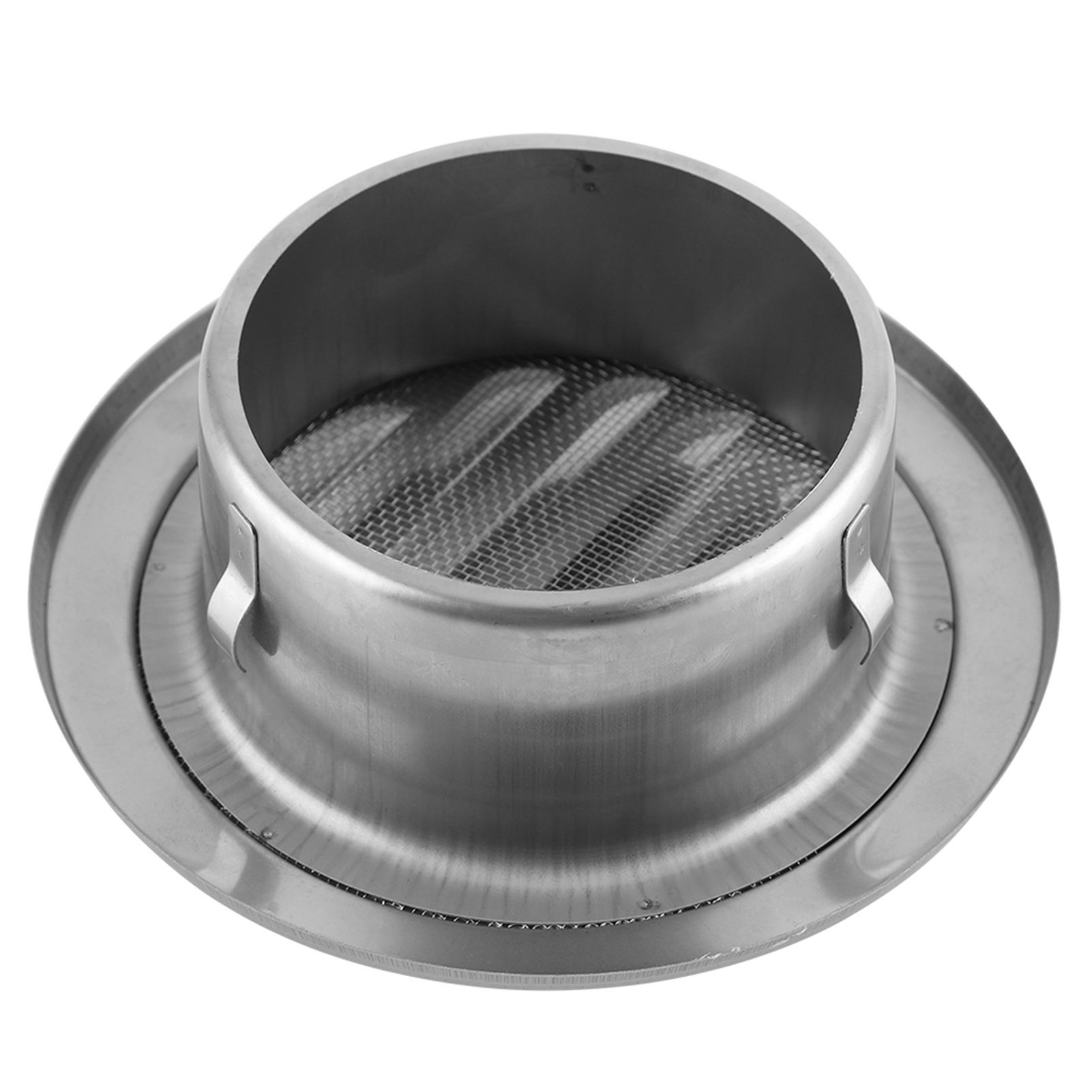 Stainless Steel Wall Air Vent Round Flat Grille Ducting Ventilation Cover view 7