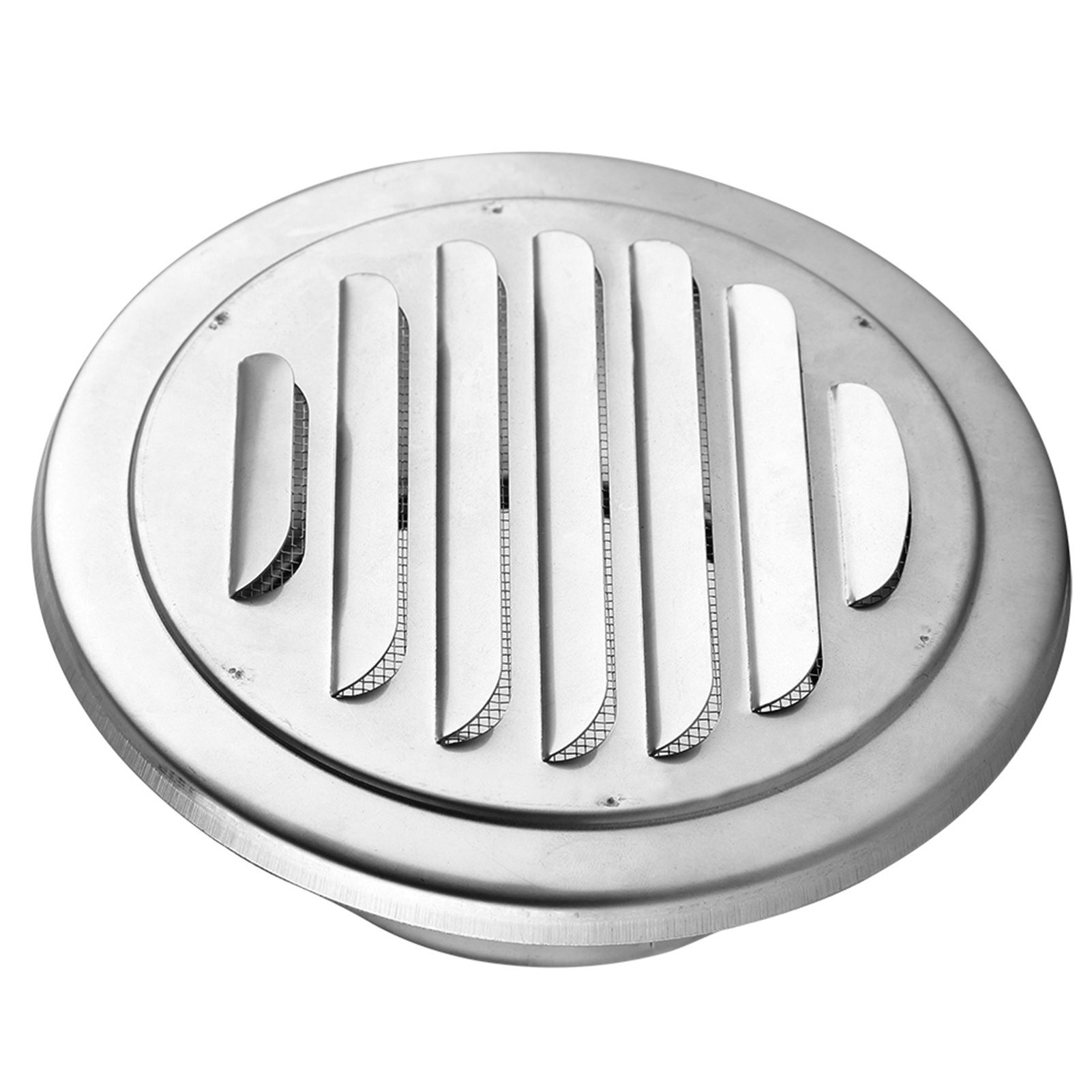 Stainless Steel Wall Air Vent Round Flat Grille Ducting Ventilation Cover view 10