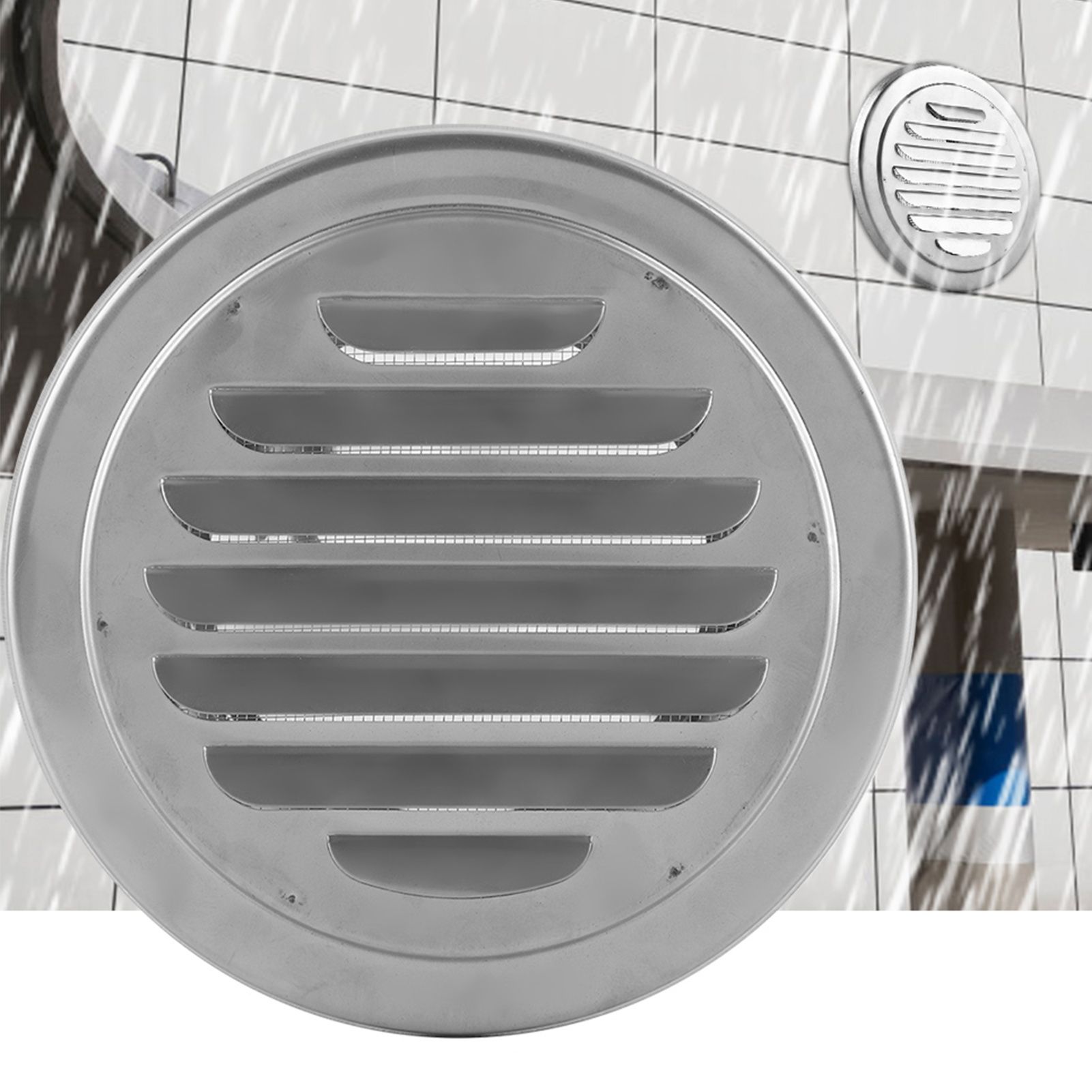 Stainless Steel Wall Air Vent Round Flat Grille Ducting Ventilation Cover view 11