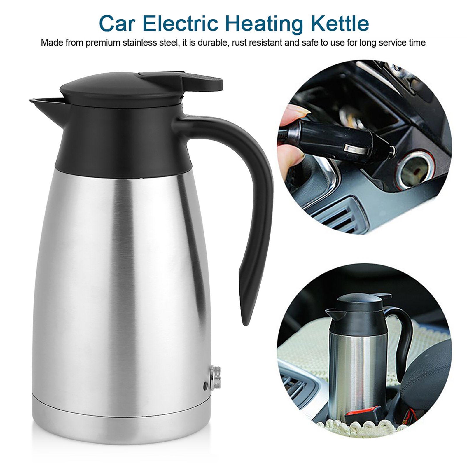 24V 1000ml Car Electric Kettle Auto Shut Off Water Heating Boiling Pot view 7