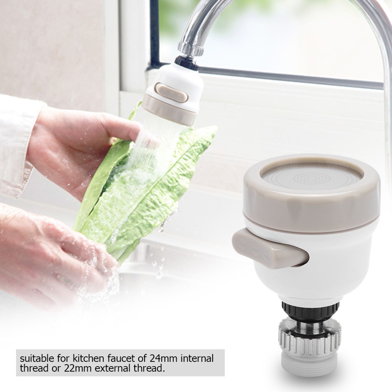 360 Degree Rotatable Kitchen Faucet Spray Head Tap Splash Filter Nozzle 3 view 2
