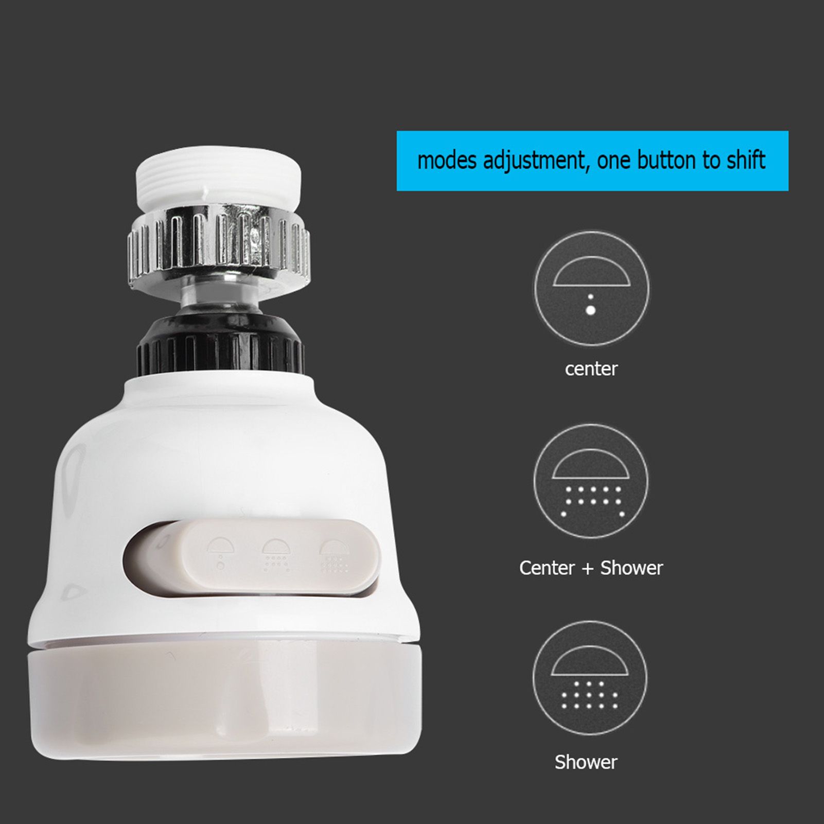 360 Degree Rotatable Kitchen Faucet Spray Head Tap Splash Filter Nozzle 3 view 10