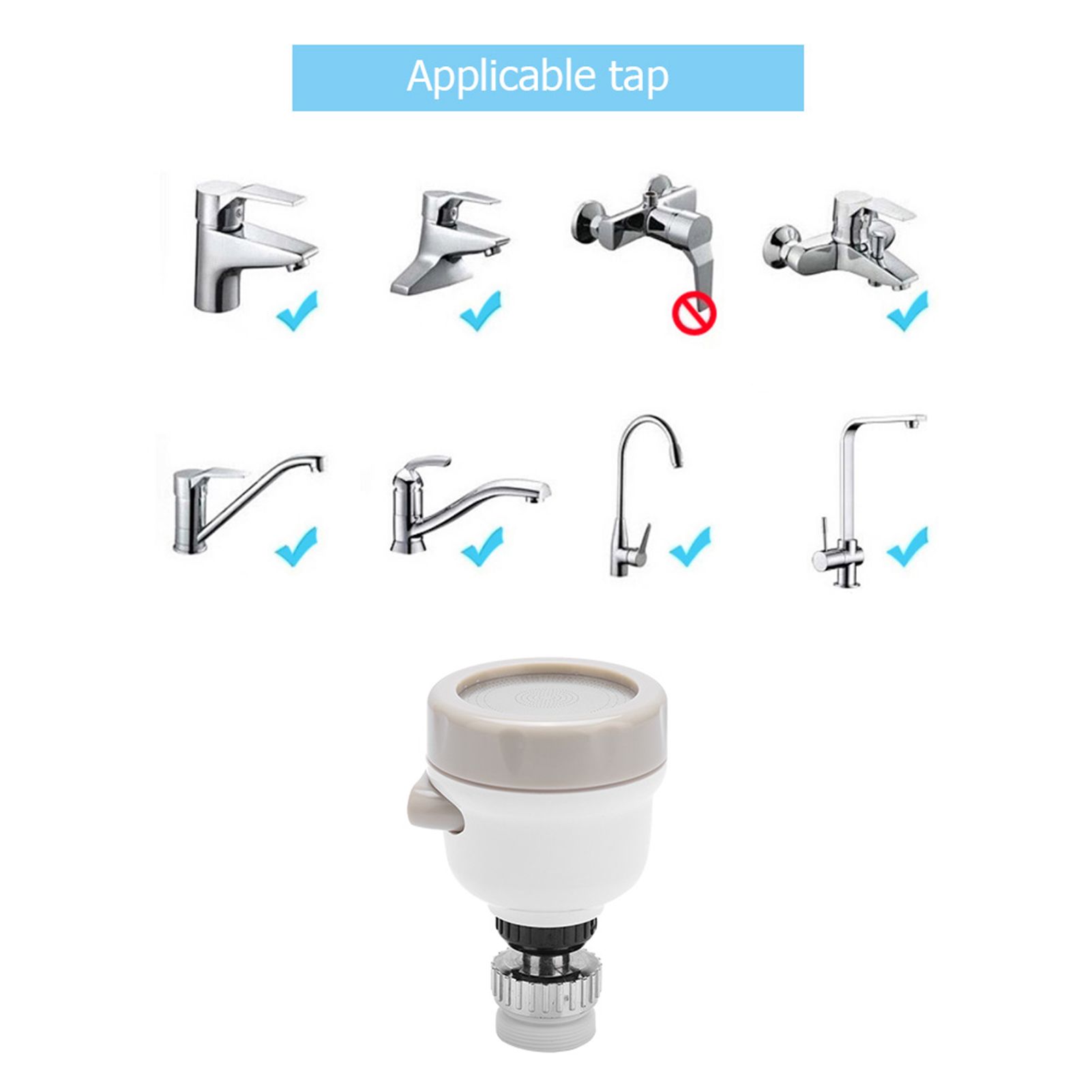 360 Degree Rotatable Kitchen Faucet Spray Head Tap Splash Filter Nozzle 3 view 12