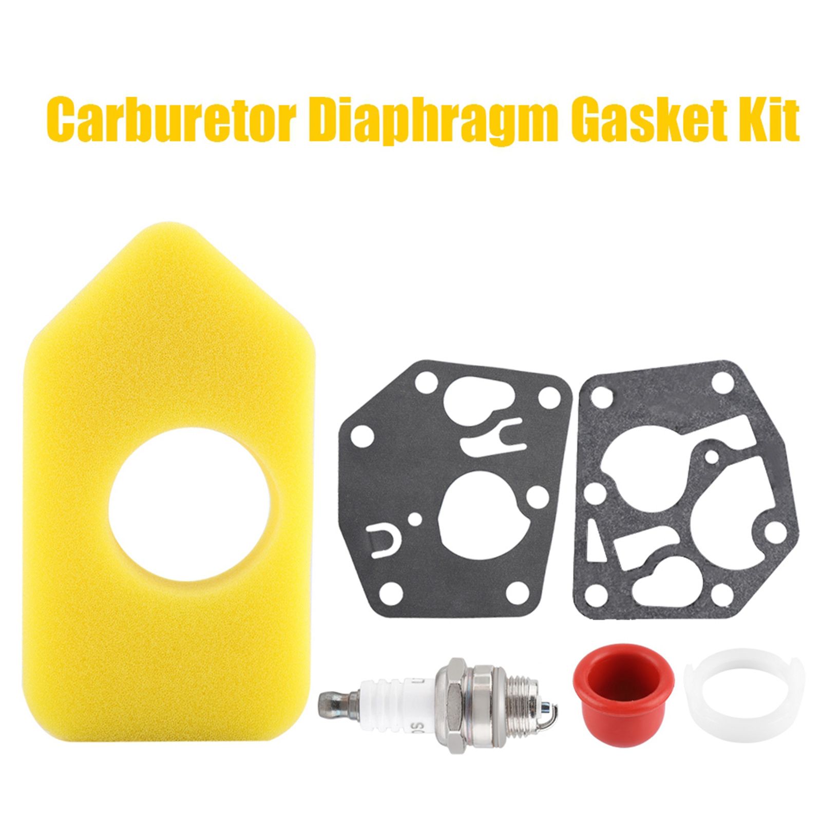 Carburetor Diaphragm Gasket Air Filter Spark Plug Kit for Briggs & Stratton view 5