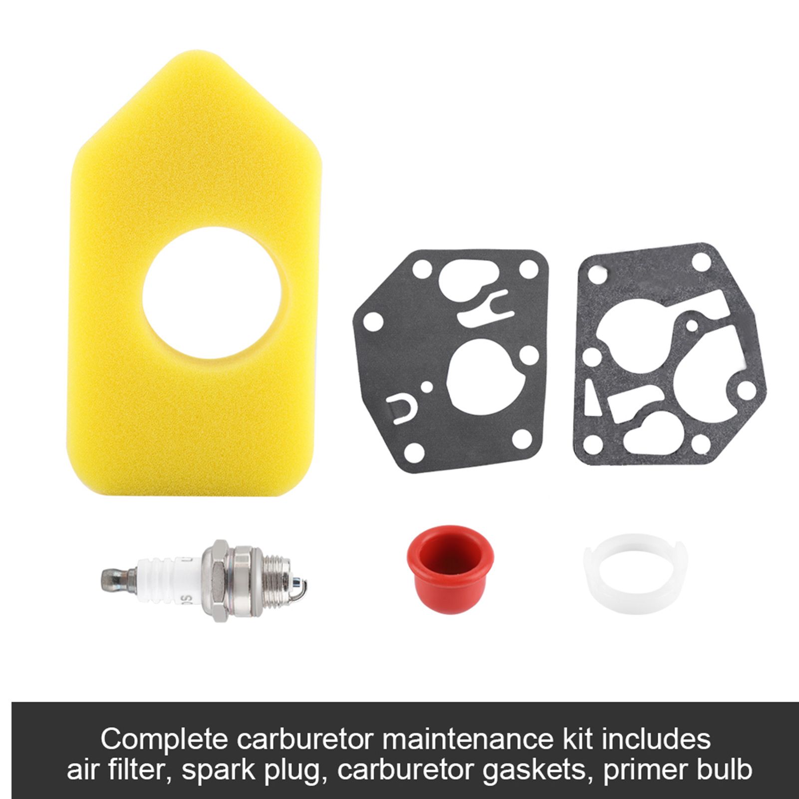Carburetor Diaphragm Gasket Air Filter Spark Plug Kit for Briggs & Stratton view 8