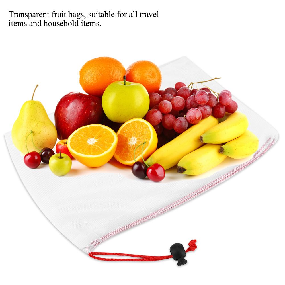 11Pcs Reusable Drawstring Mesh Bags Fruit Vegetable Sacks Storage Toys Pouch view 9