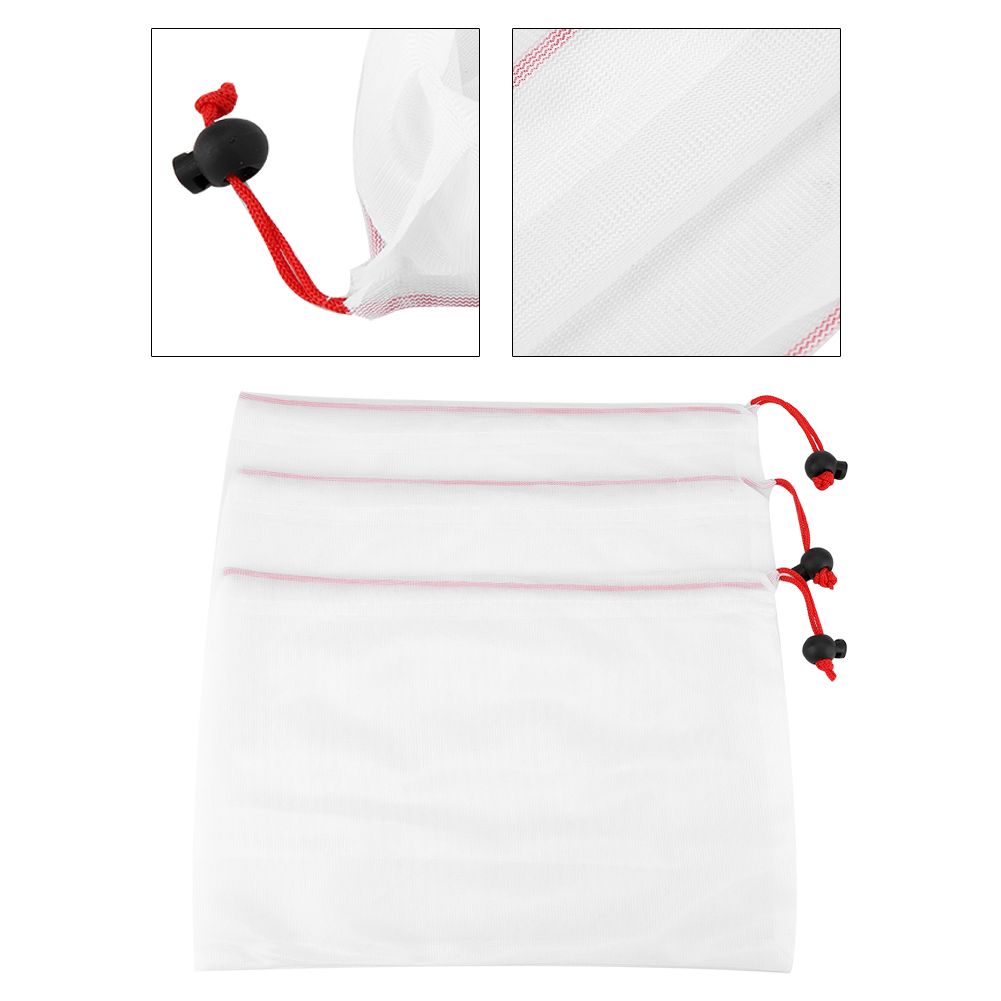 11Pcs Reusable Drawstring Mesh Bags Fruit Vegetable Sacks Storage Toys Pouch view 12