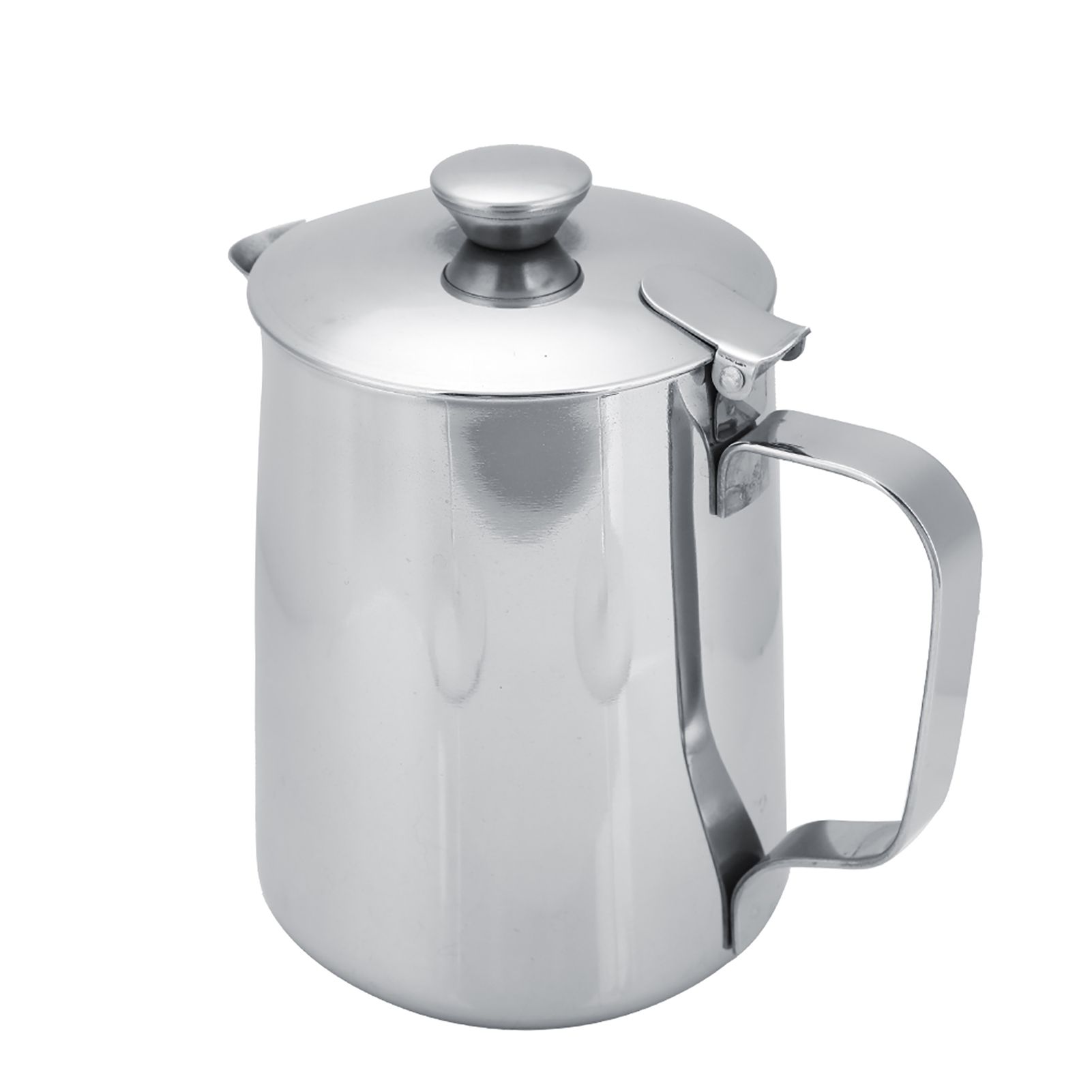 Stainless Steel Coffee Cup Mug Milk Frothing Pitcher Jug with Lid for Latte view 3