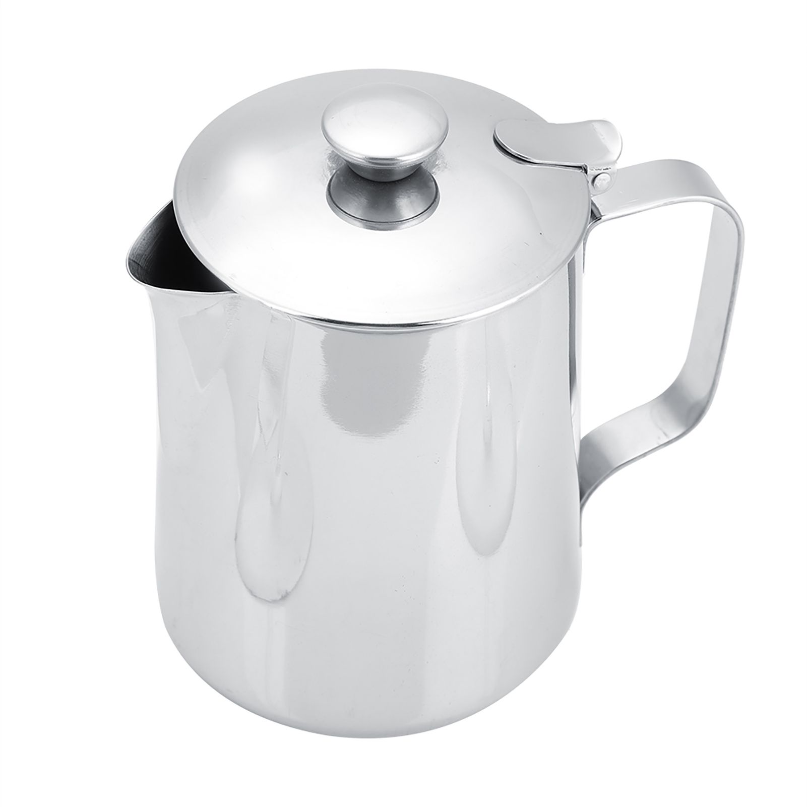 Stainless Steel Coffee Cup Mug Milk Frothing Pitcher Jug with Lid for Latte view 4