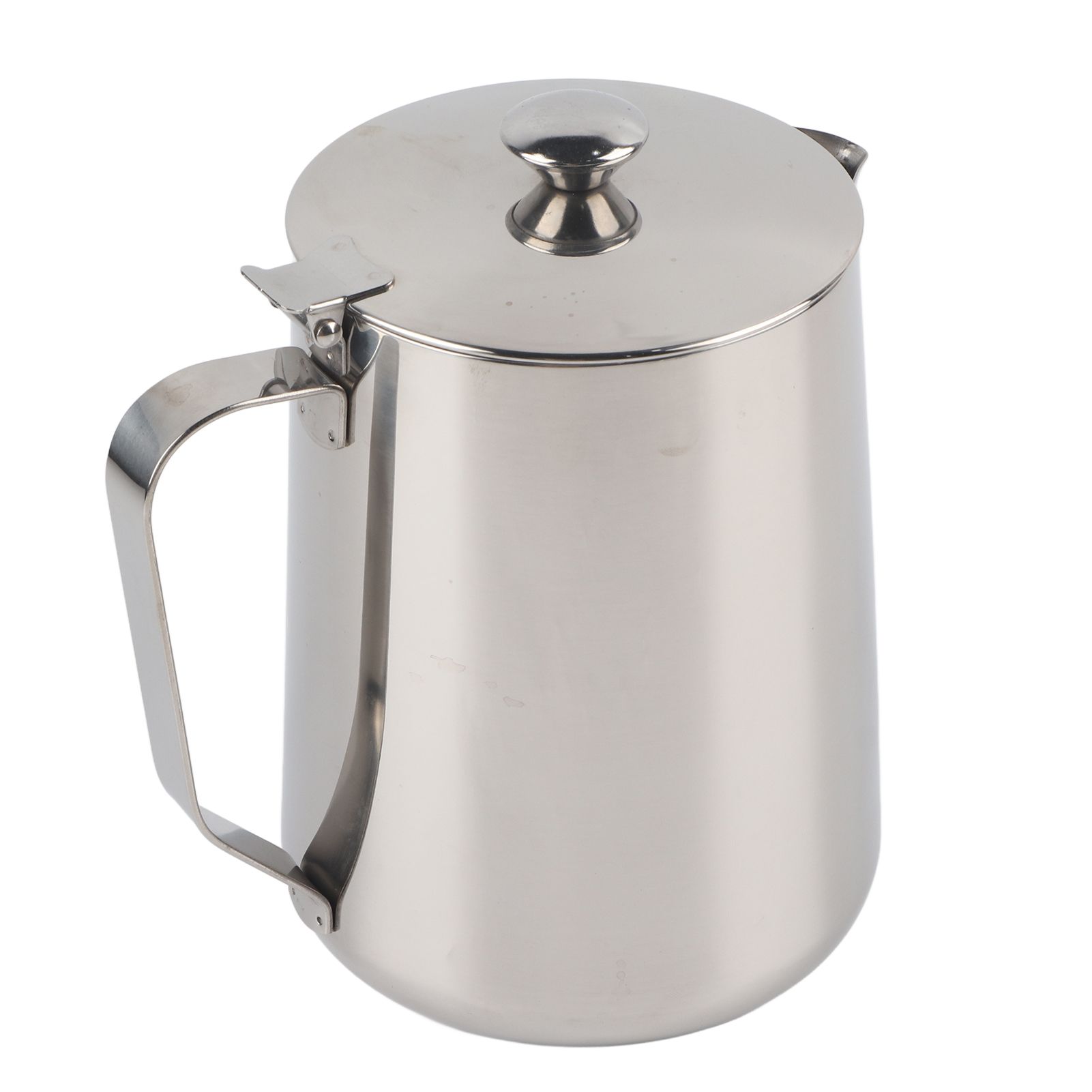 Stainless Steel Coffee Cup Mug Milk Frothing Pitcher Jug with Lid for Latte
