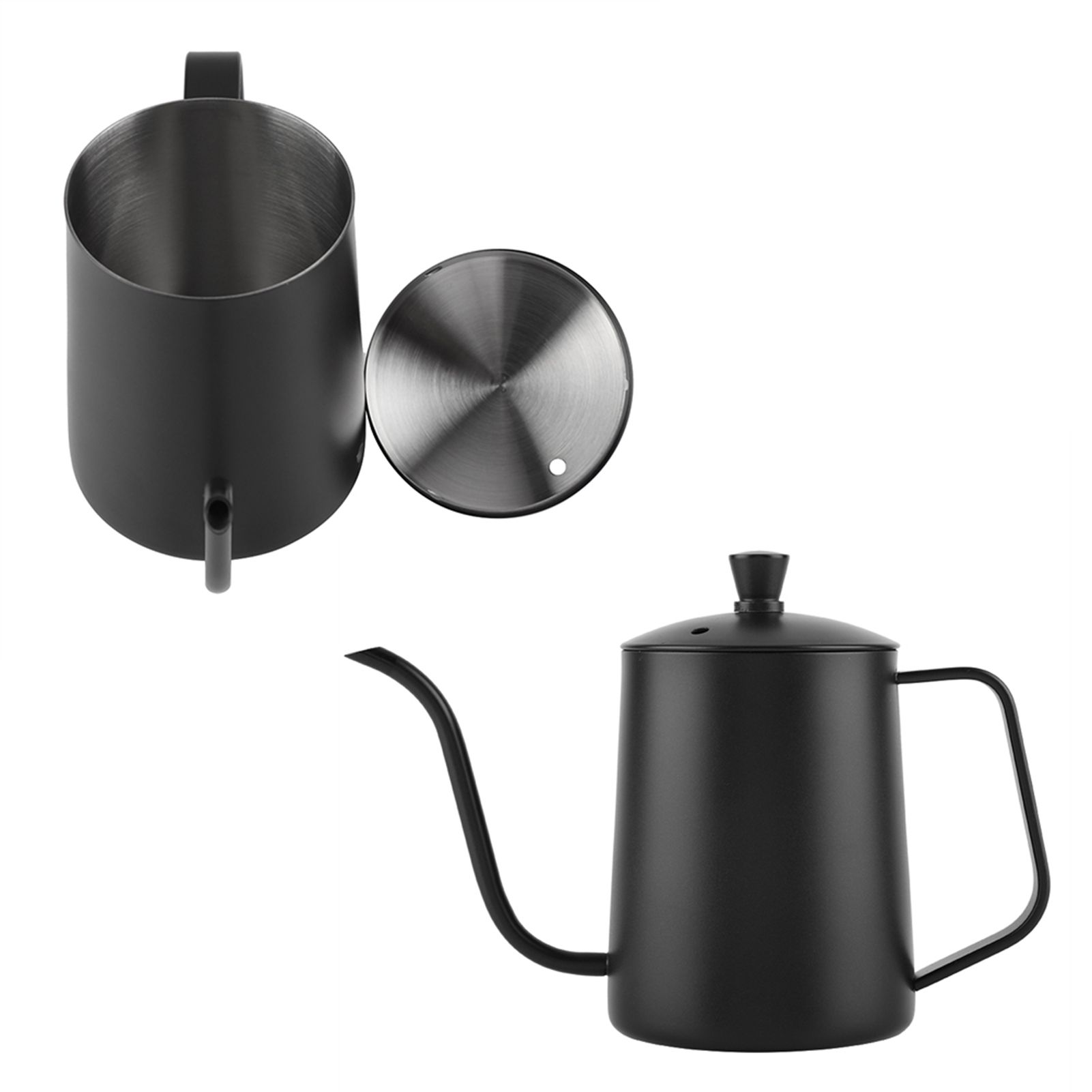 550ml Stainless Steel Long Gooseneck Coffee Pot Kettle with Lid for Home view 8