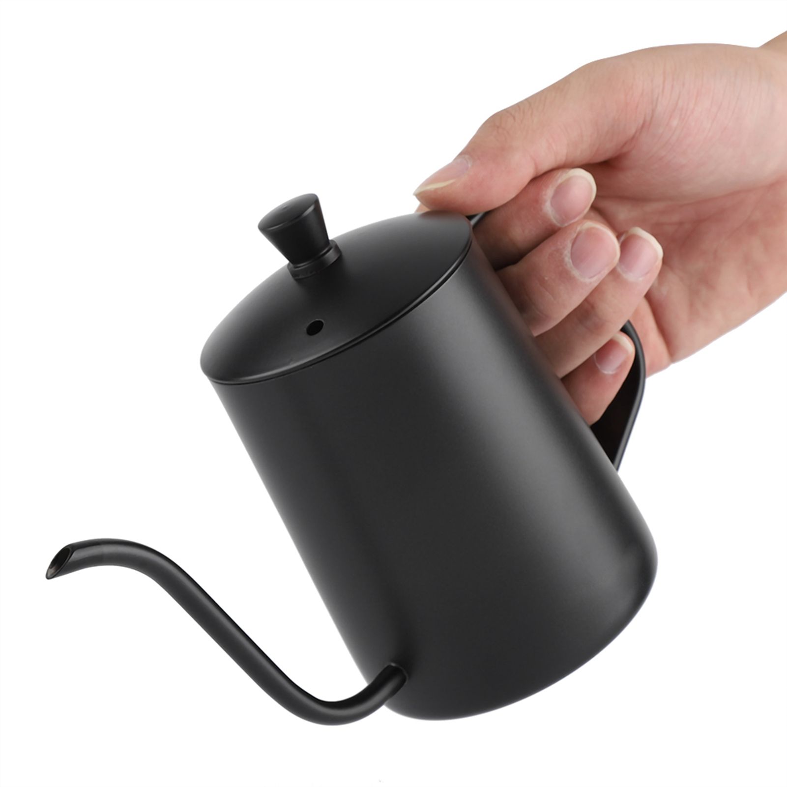 550ml Stainless Steel Long Gooseneck Coffee Pot Kettle with Lid for Home view 10